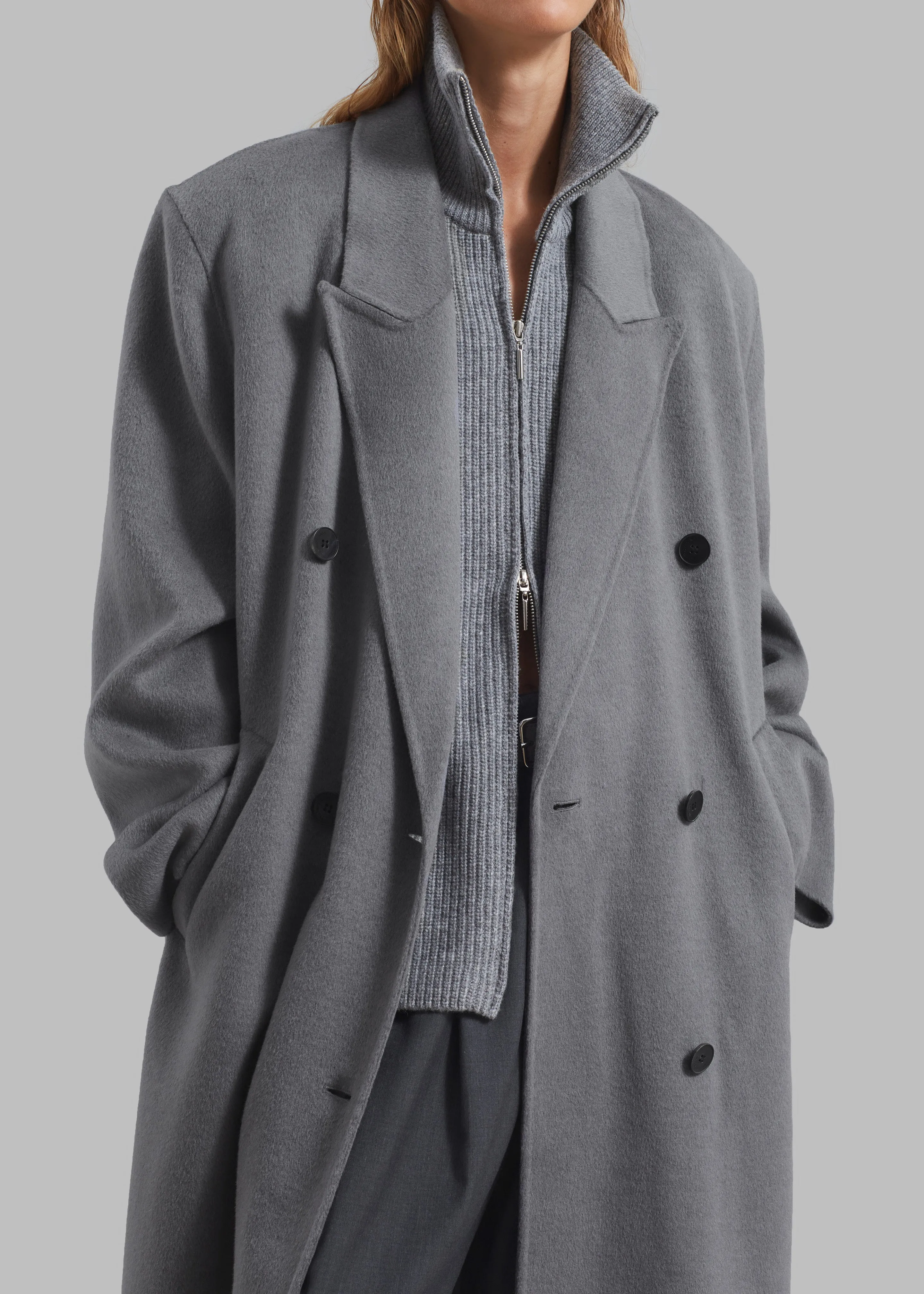 Gaia Double Breasted Coat - Grey sold by Frankie Shop product image thumbnail 5
