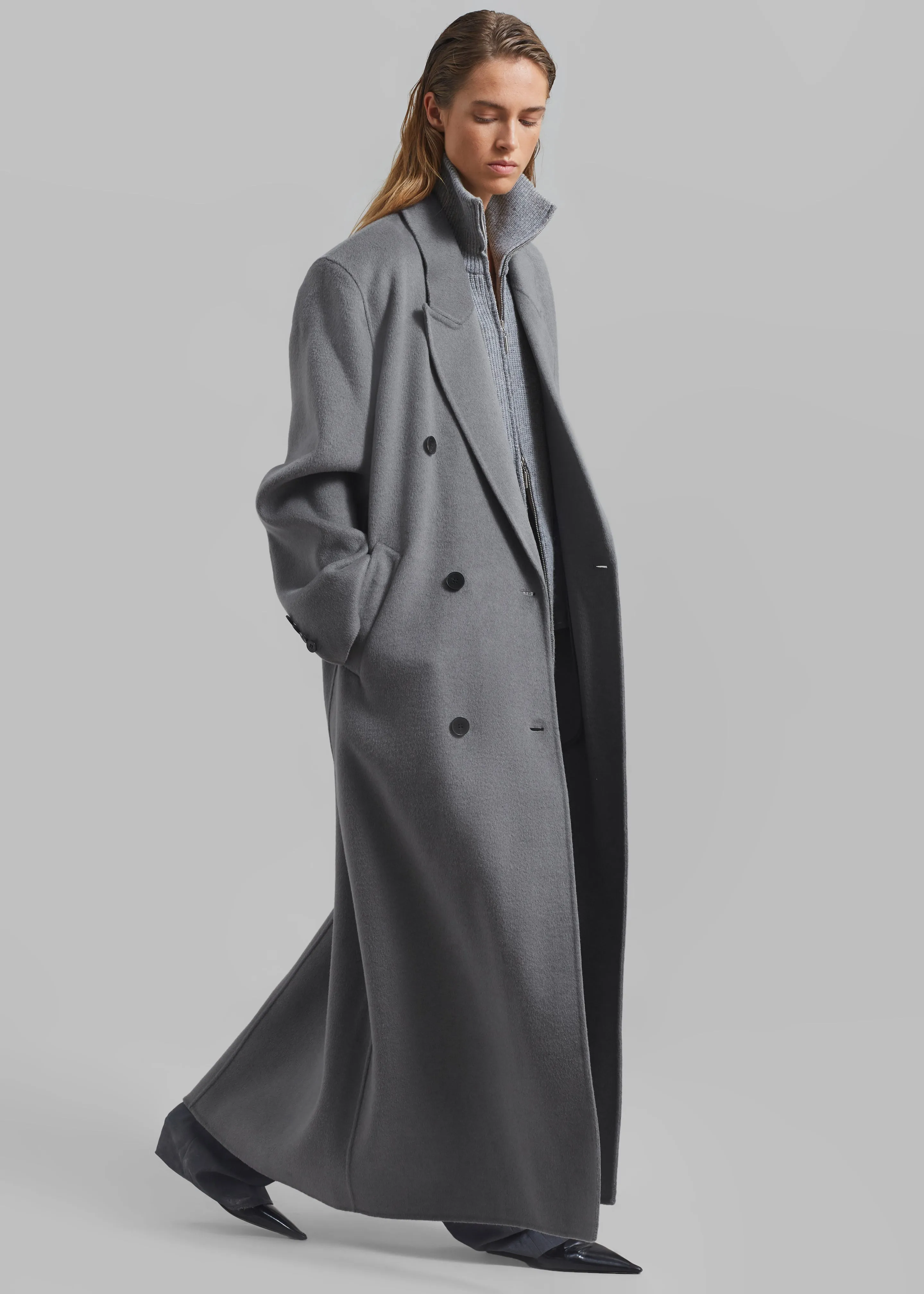 Gaia Double Breasted Coat - Grey sold by Frankie Shop product image thumbnail 2