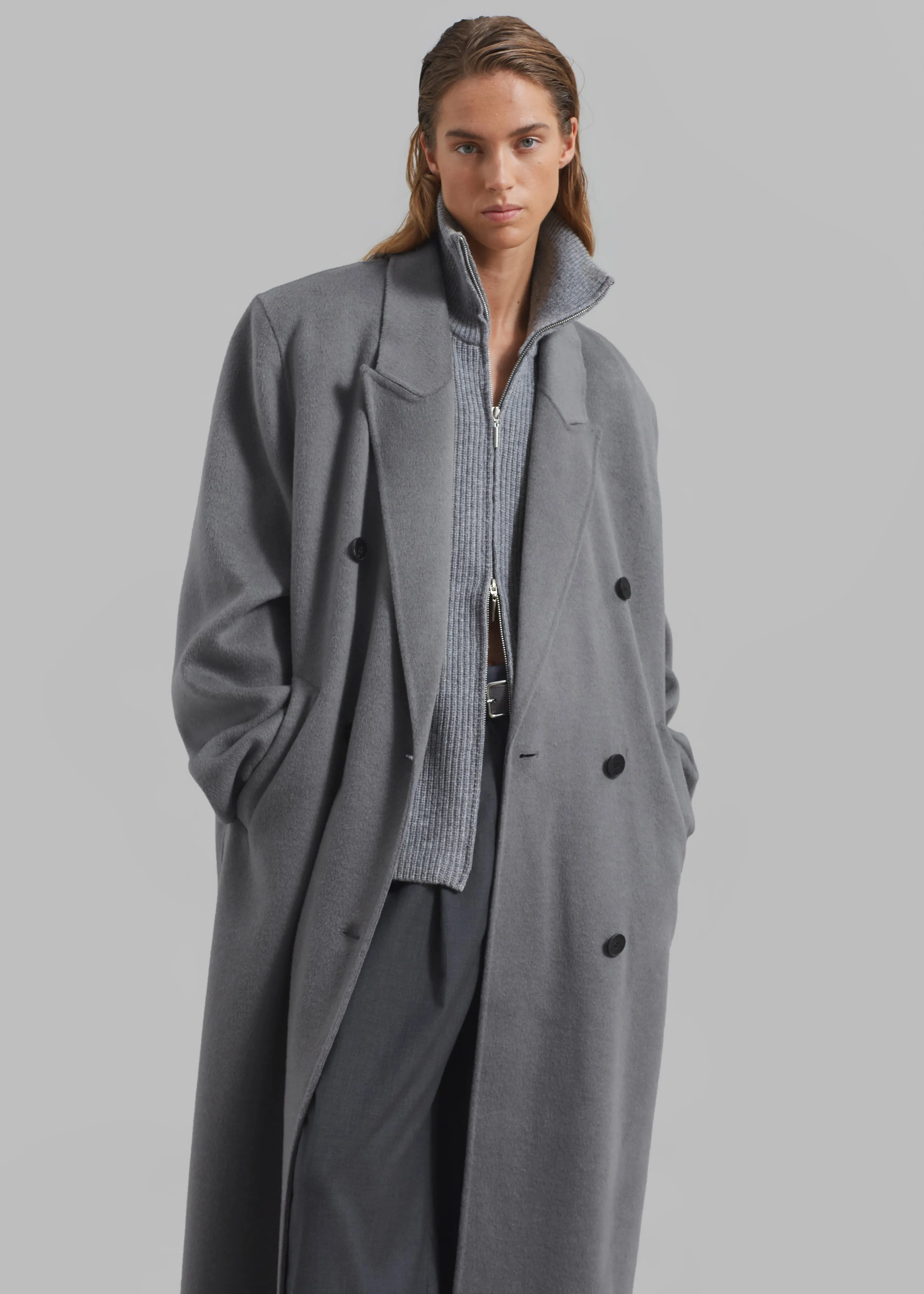 Gaia Double Breasted Coat - Grey sold by Frankie Shop product image thumbnail 3