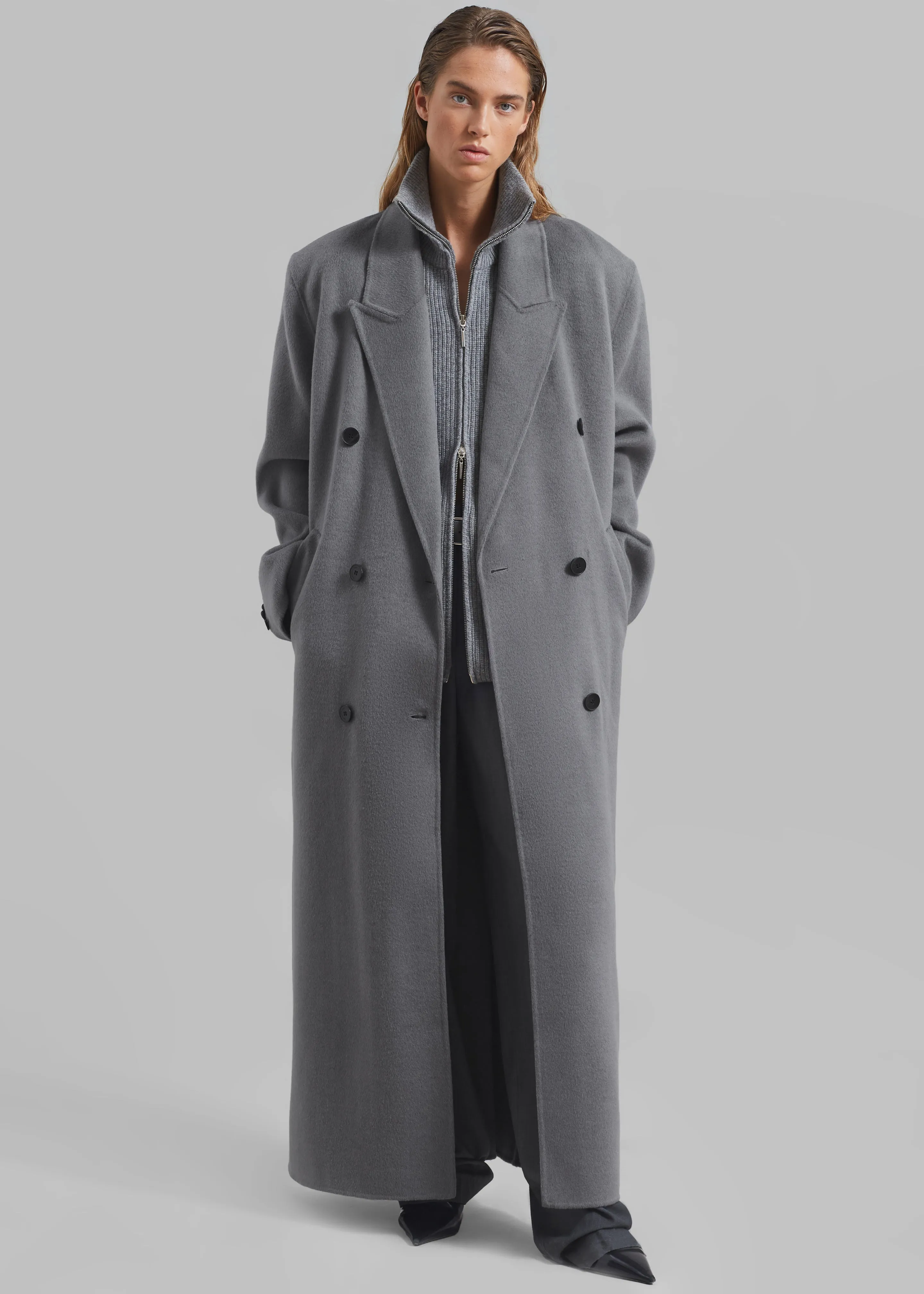Gaia Double Breasted Coat - Grey sold by Frankie Shop product image thumbnail 4