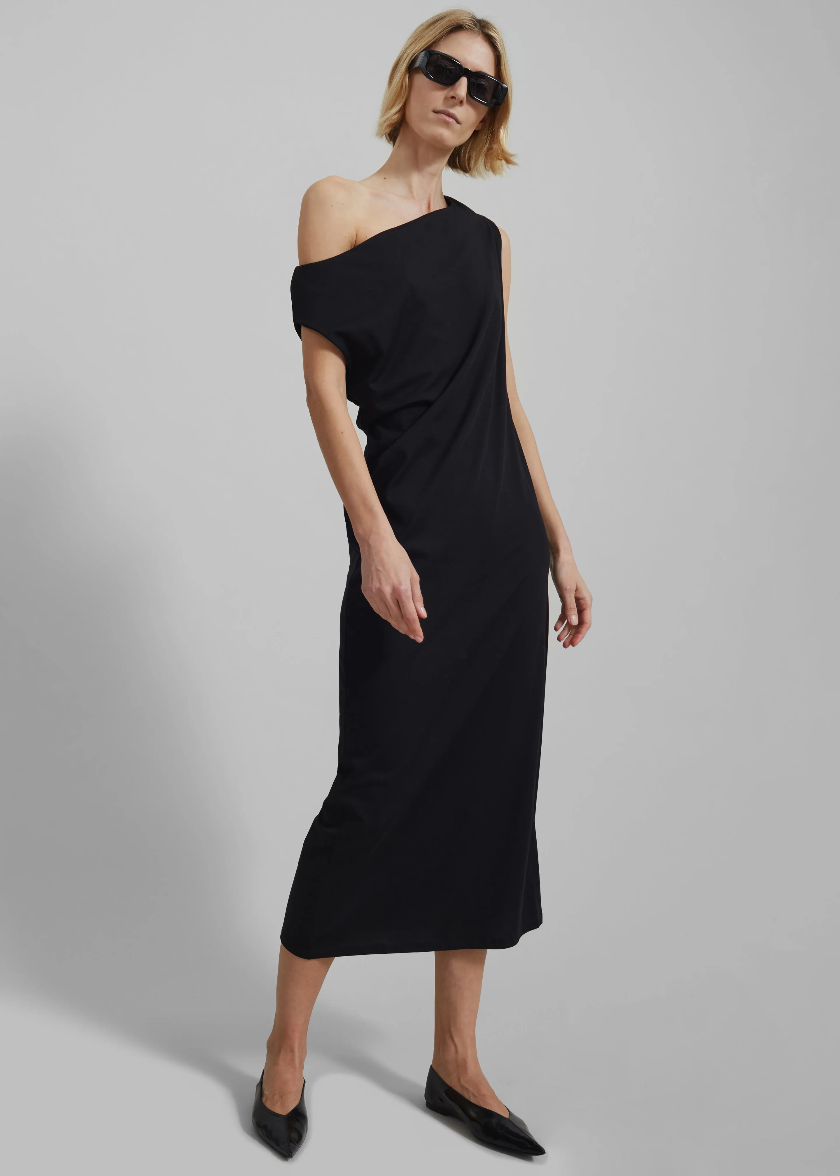 Loulou Studio Martial Off Shoulder Dress - Black sold by Frankie Shop product image thumbnail 4