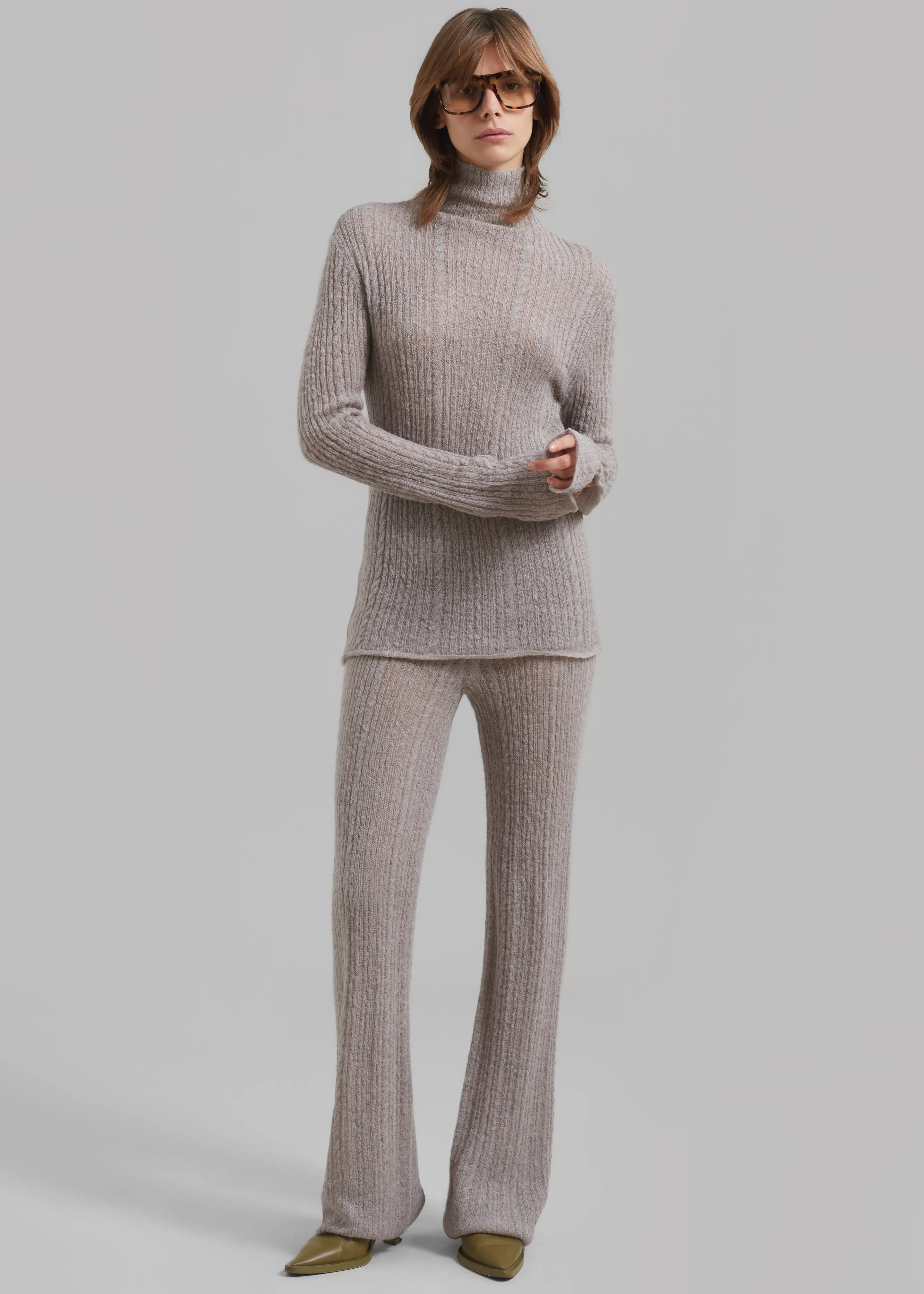 Amomento Sheer Turtleneck Pullover - Charcoal sold by Frankie Shop product image thumbnail 2