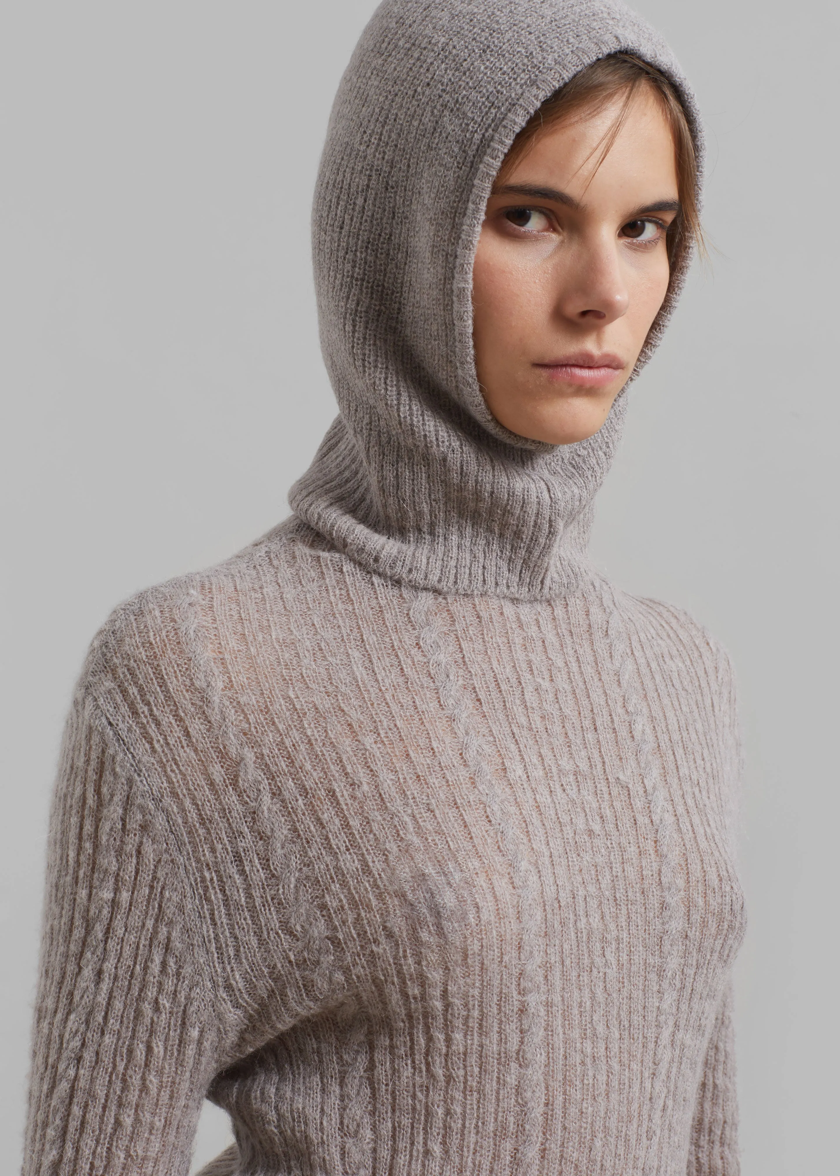 Amomento Sheer Turtleneck Pullover - Charcoal sold by Frankie Shop product image thumbnail 4