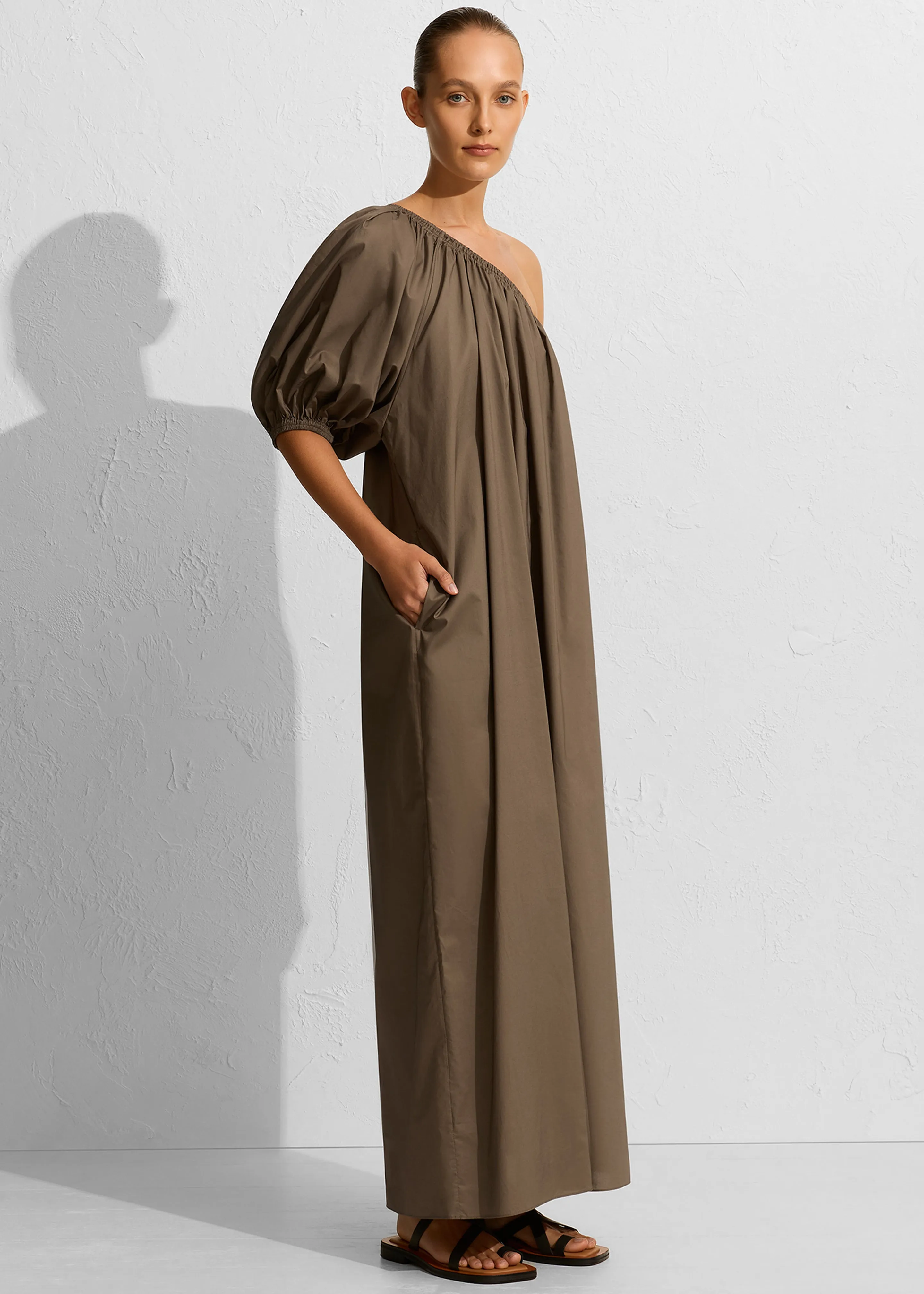 Matteau One Shoulder Maxi Dress - Birch sold by Frankie Shop