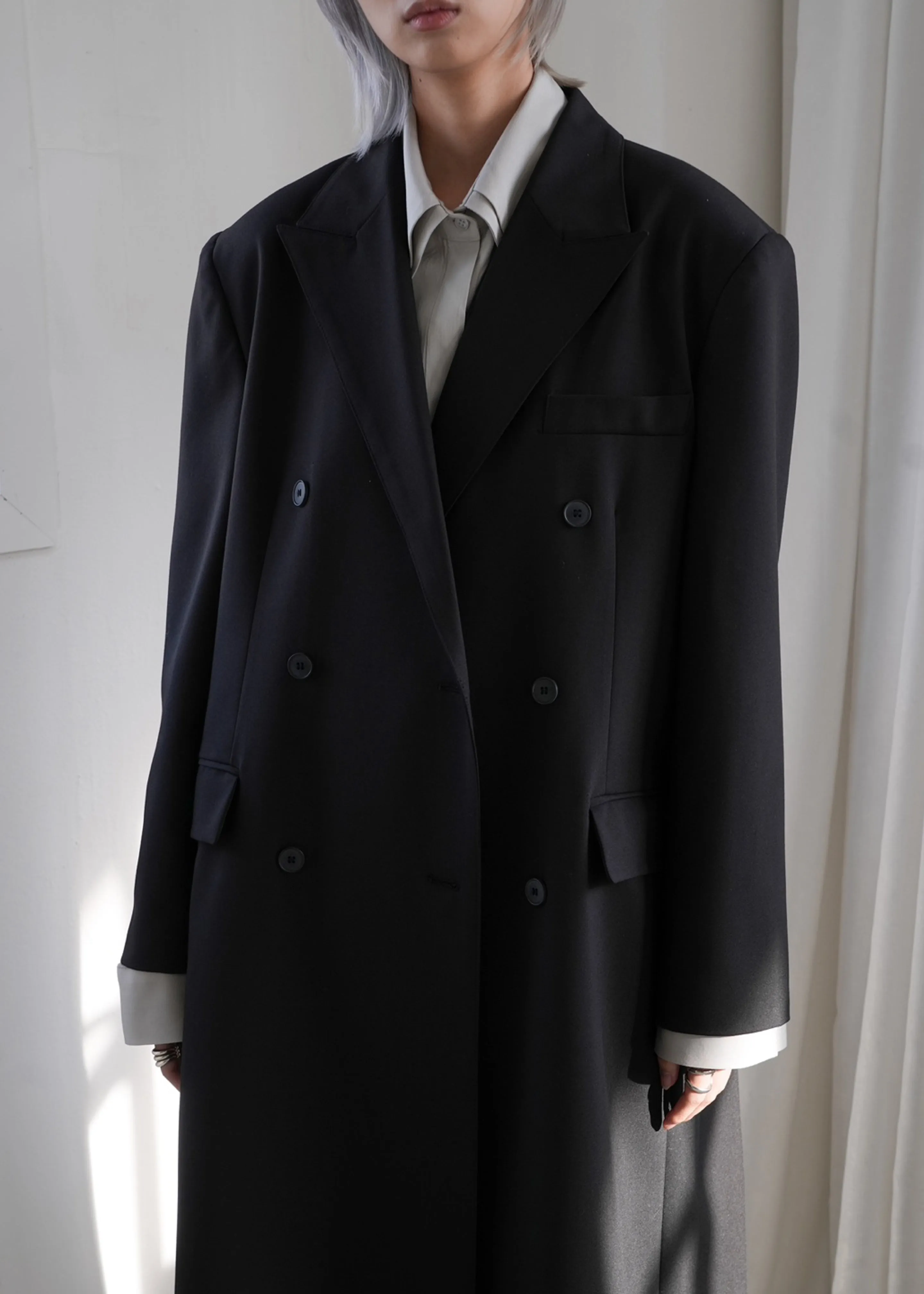 【HI FI FNK】Park Double Breasted Coat Hfyihgf Plus Size Womens Winter Double Breasted Peacoat Long