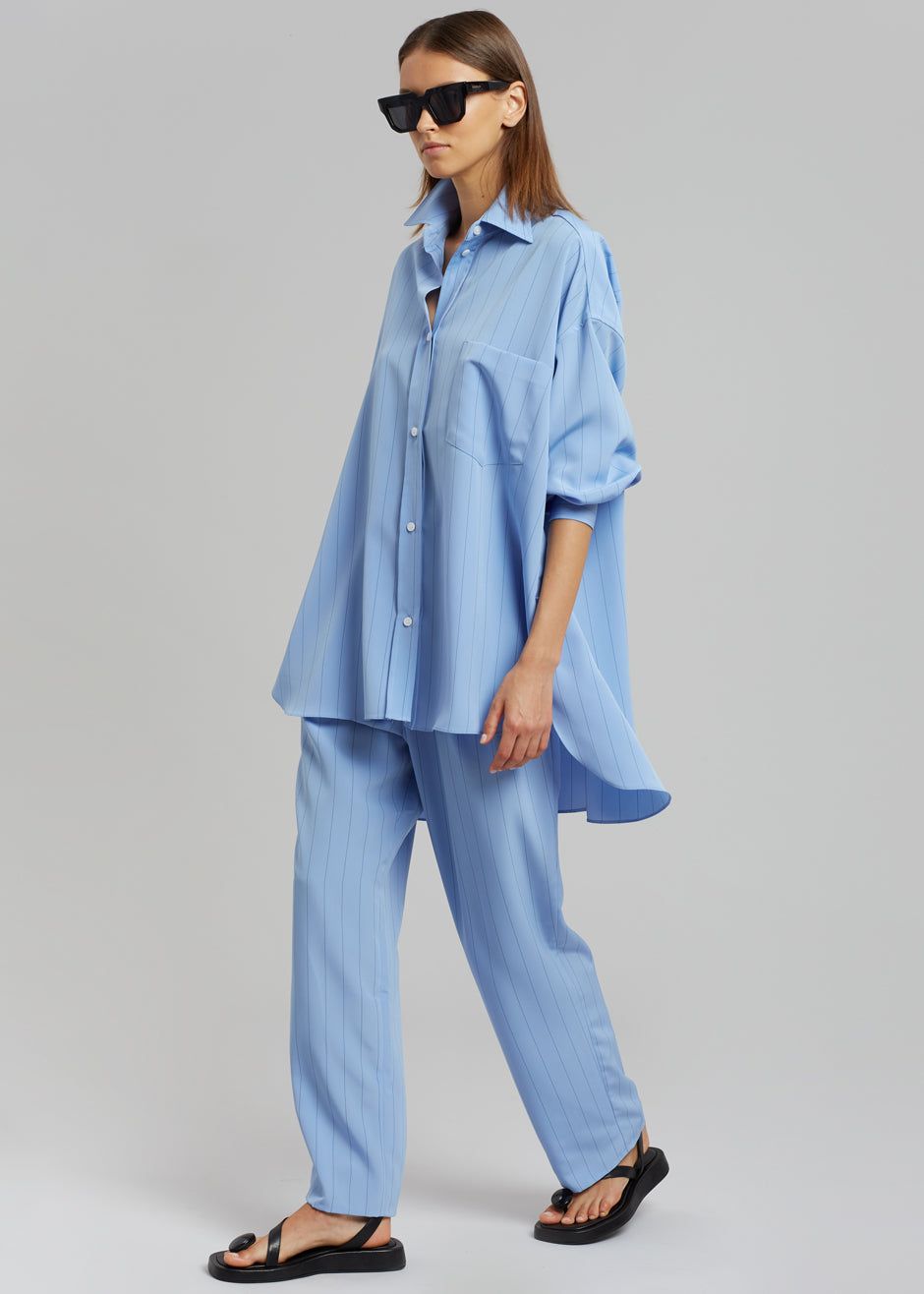 Georgia Fluid Stripe Shirt - Powder Blue sold by Frankie Shop
