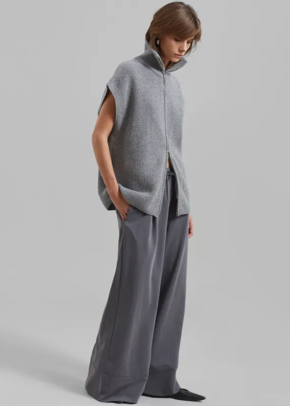 Hadley Wide Drawstring Pants - Grey sold by Frankie Shop