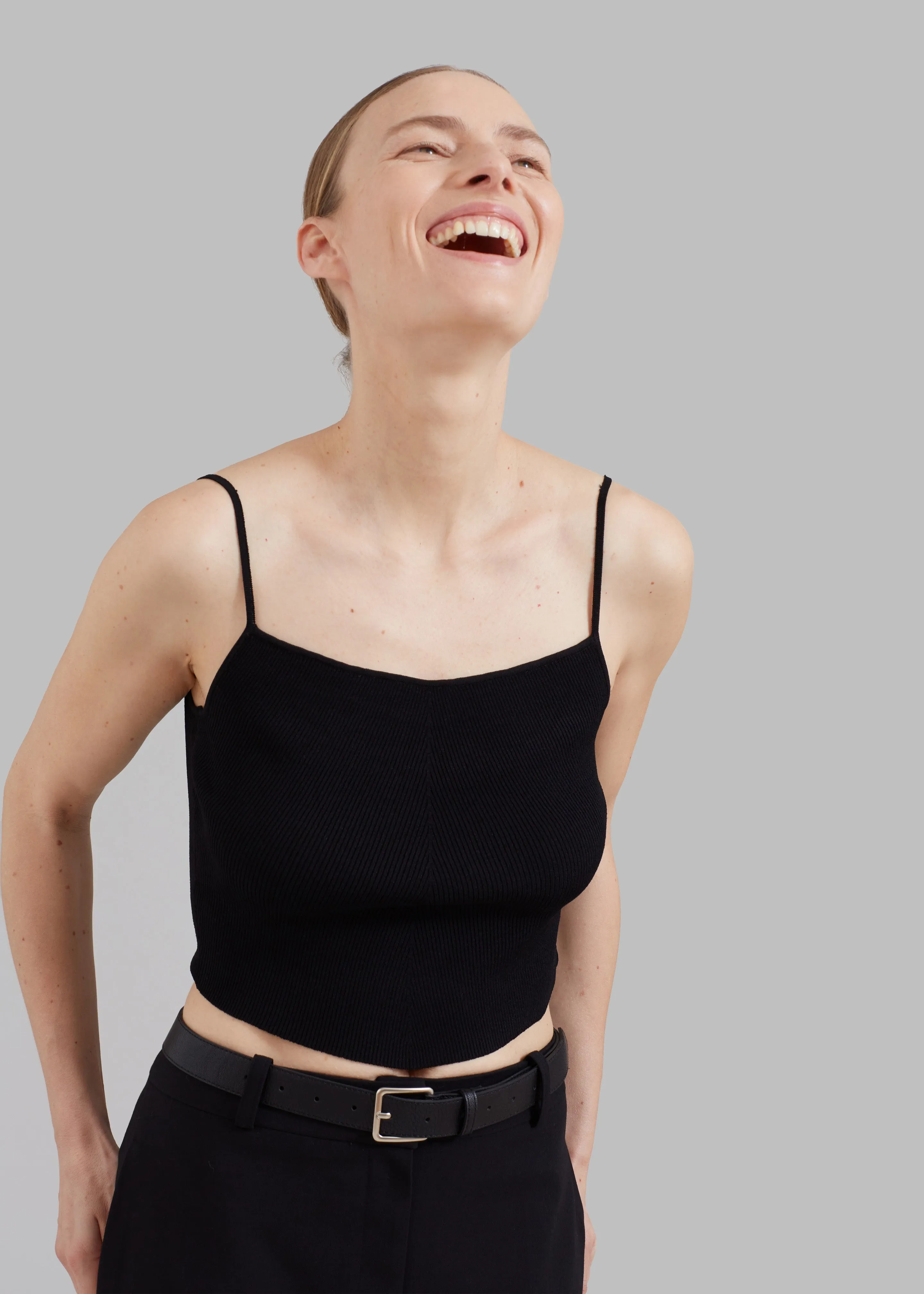 Low Classic Knitted Sleeveless Crop Top - Black sold by Frankie Shop