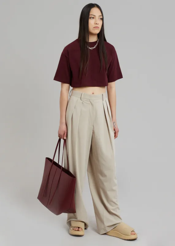 Karina Cropped T-Shirt - Bordeaux sold by Frankie Shop