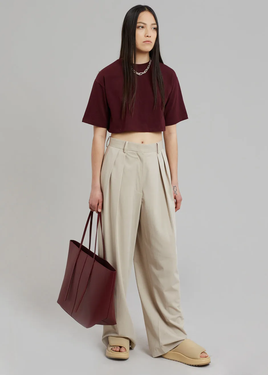 Karina Cropped T-Shirt - Bordeaux sold by Frankie Shop