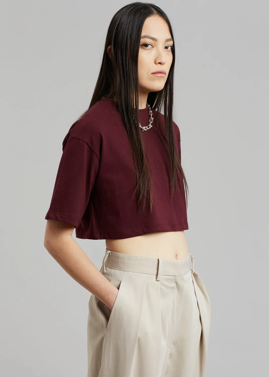Karina Cropped T-Shirt - Bordeaux sold by Frankie Shop product image thumbnail 2