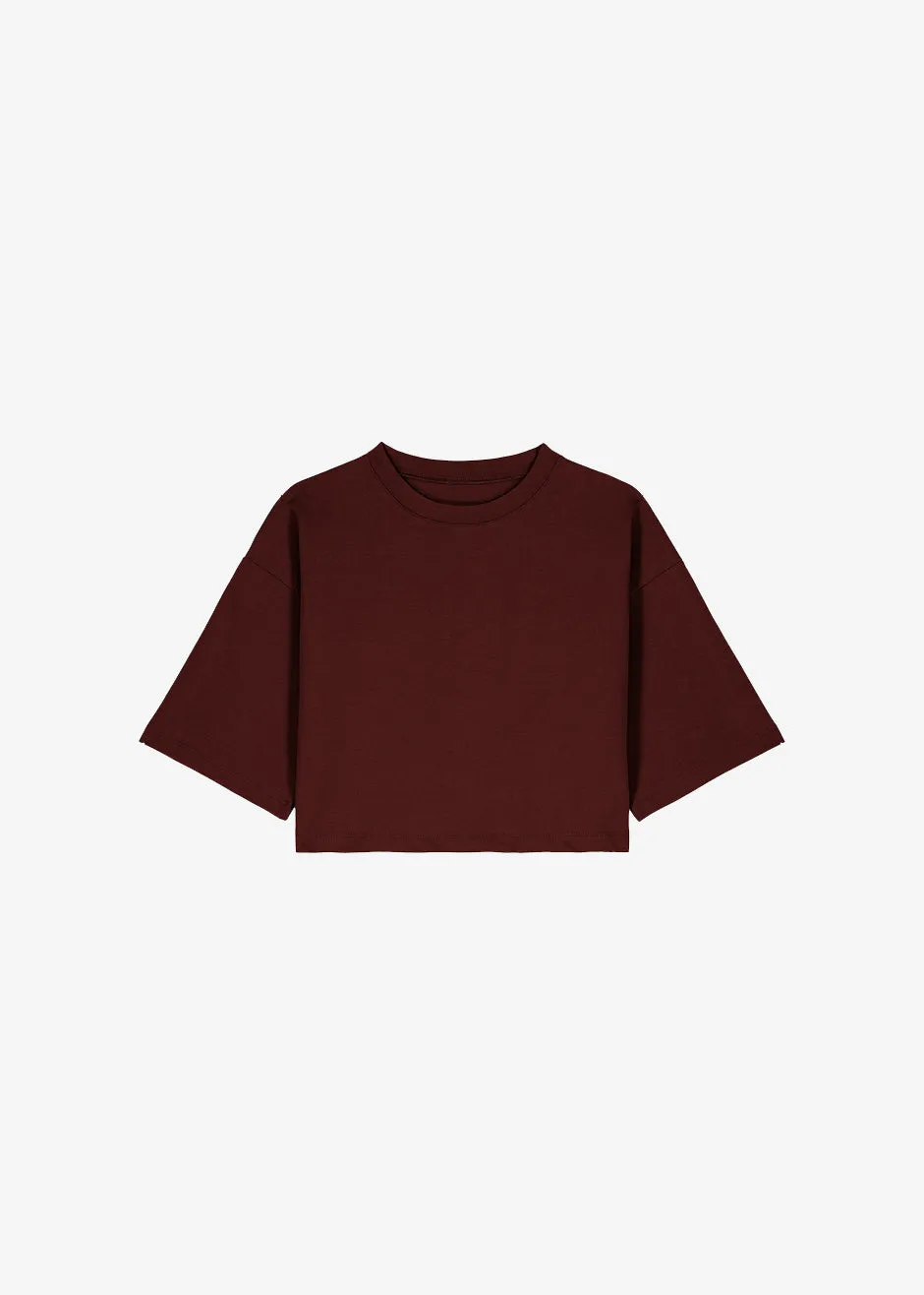 Karina Cropped T-Shirt - Bordeaux sold by Frankie Shop product image thumbnail 4