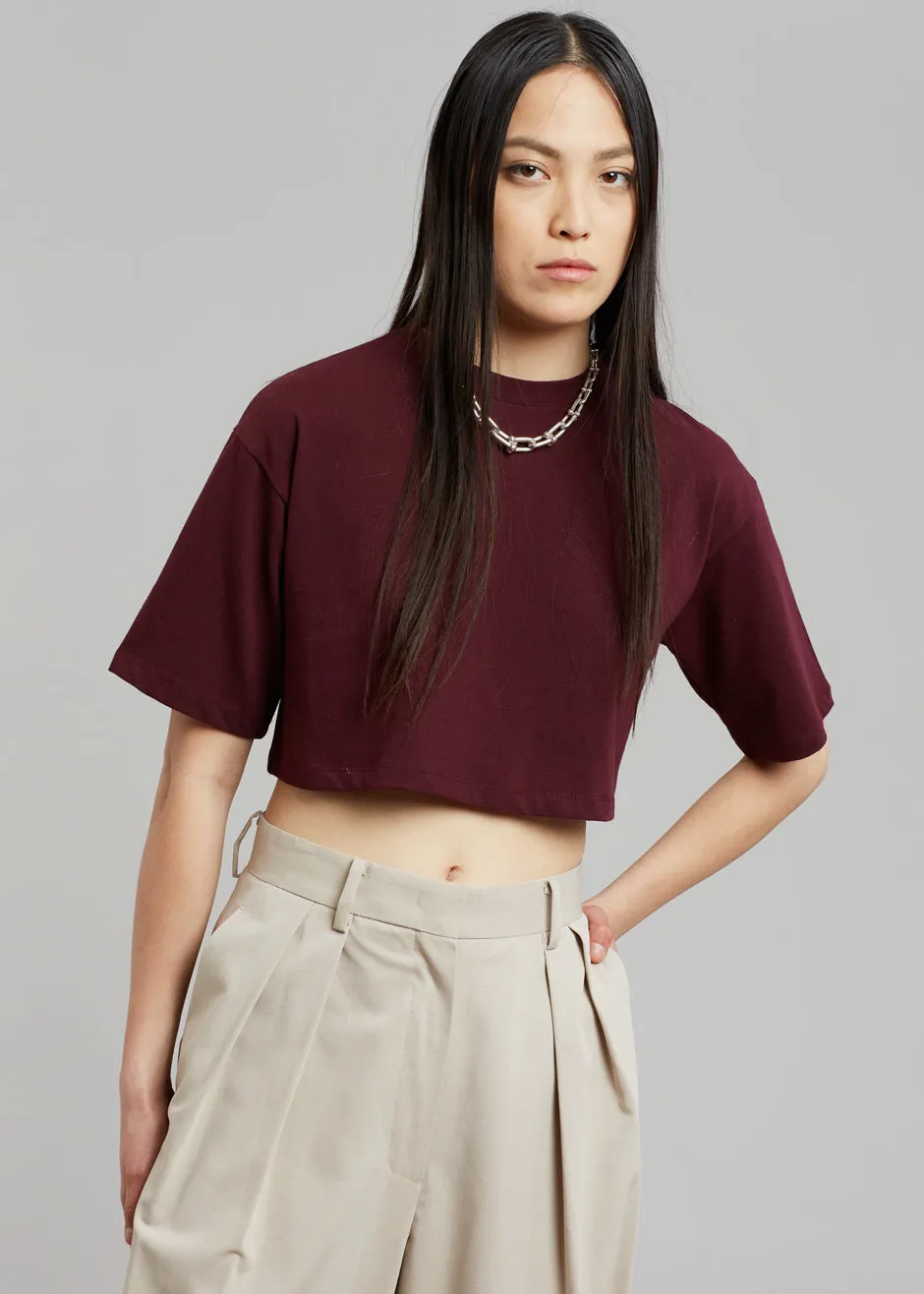 Karina Cropped T-Shirt - Bordeaux sold by Frankie Shop product image thumbnail 3