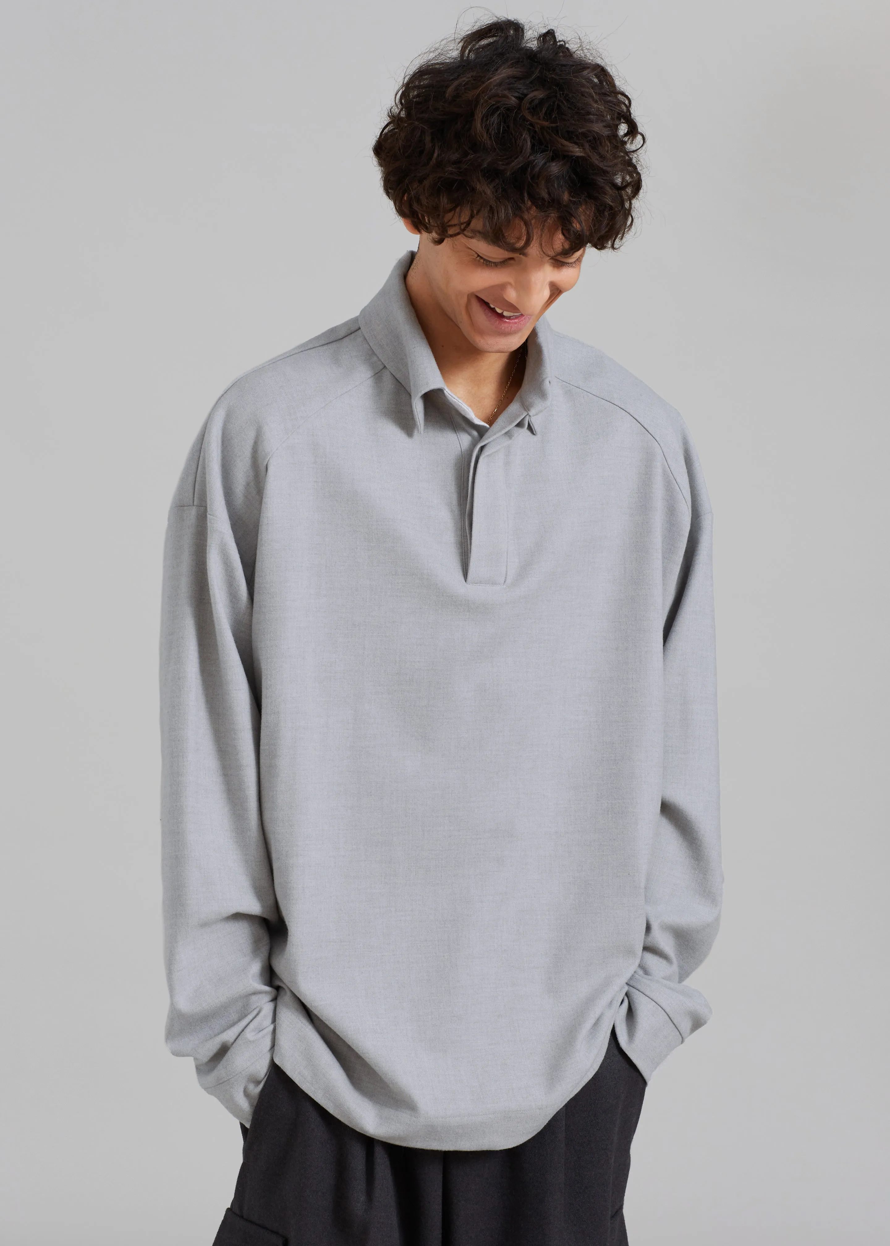 Dennis Drawstring Polo - Light Grey sold by Frankie Shop product image thumbnail 4