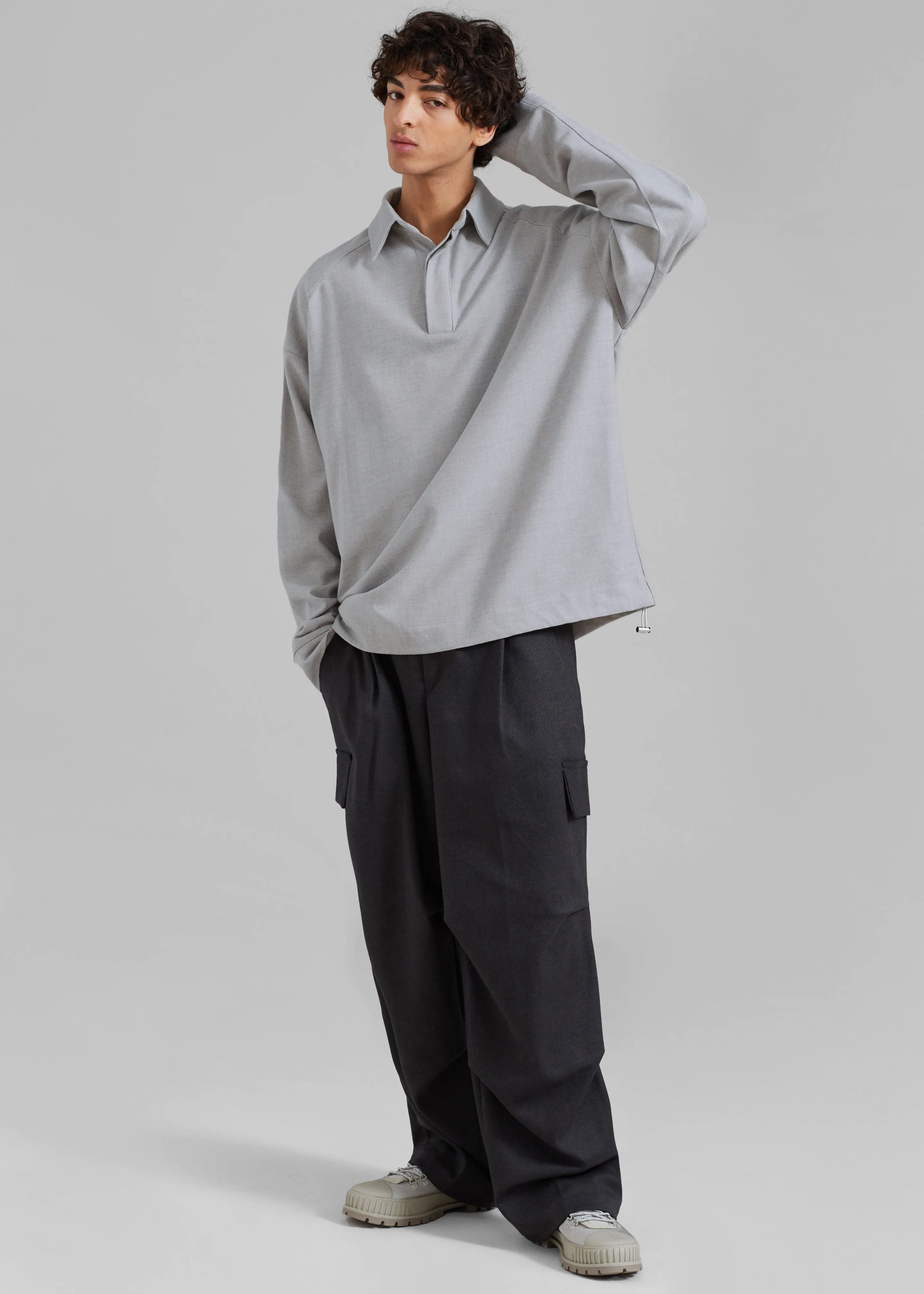 Dennis Drawstring Polo - Light Grey sold by Frankie Shop product image thumbnail 5