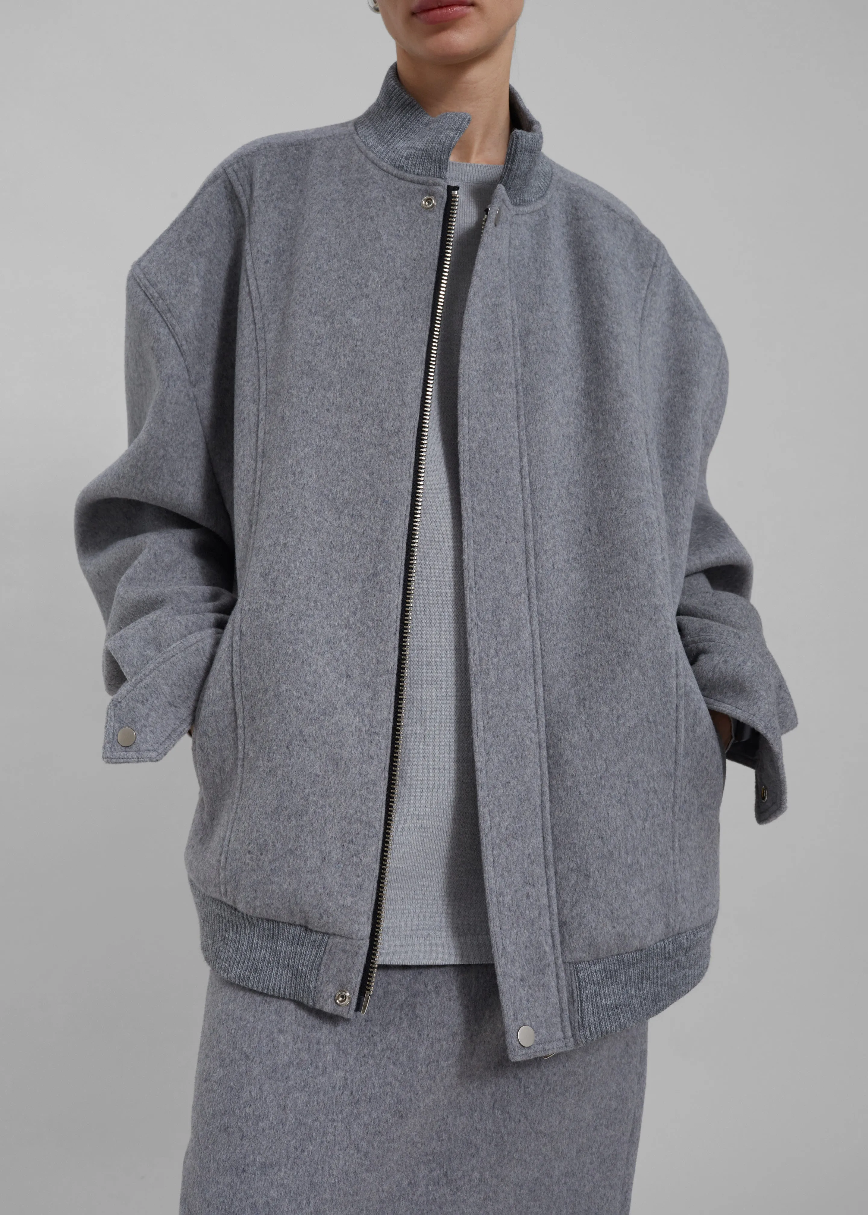 Arley Oversized Bomber - Light Grey sold by Frankie Shop product image thumbnail 5