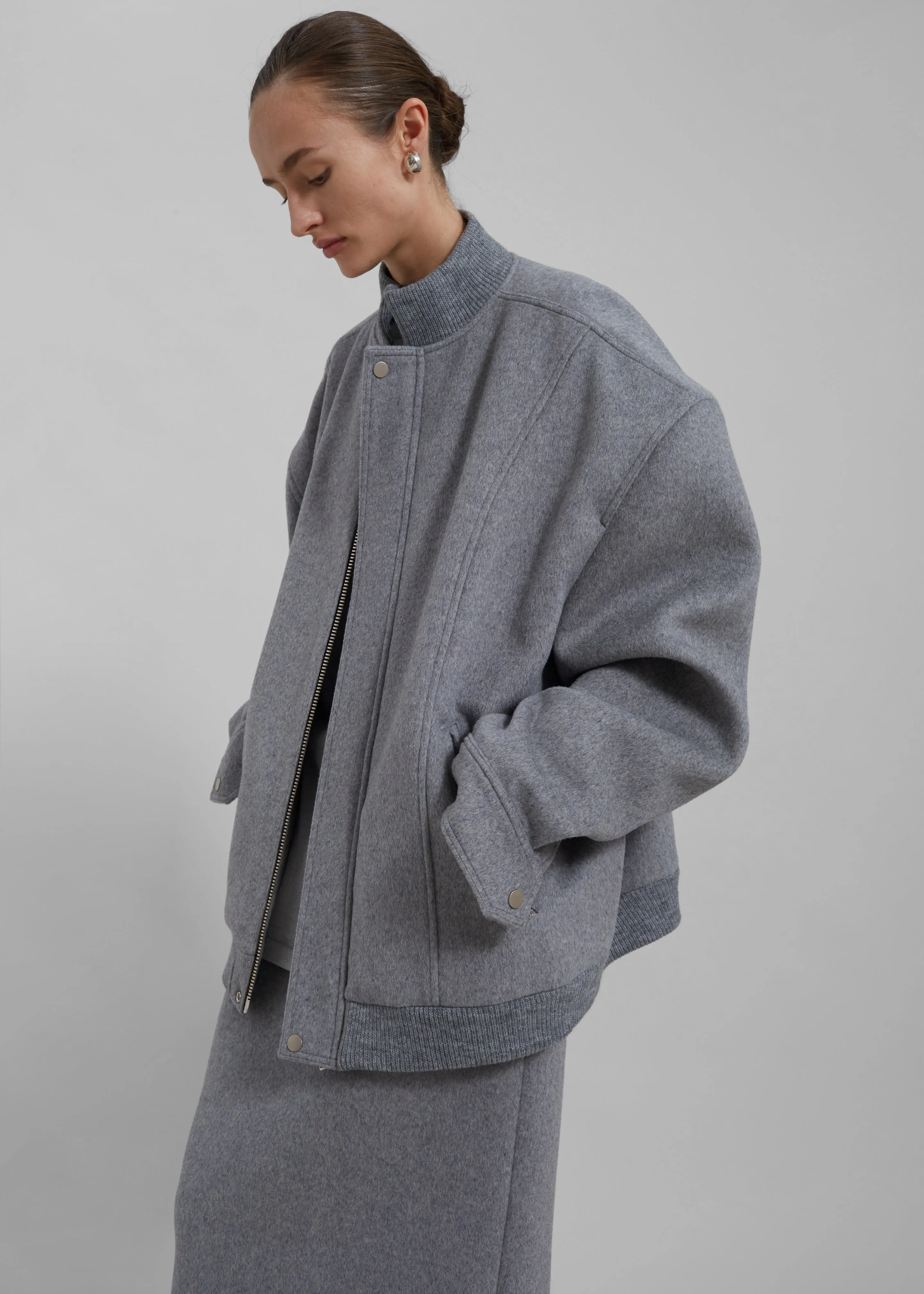 Arley Oversized Bomber - Light Grey sold by Frankie Shop product image thumbnail 4