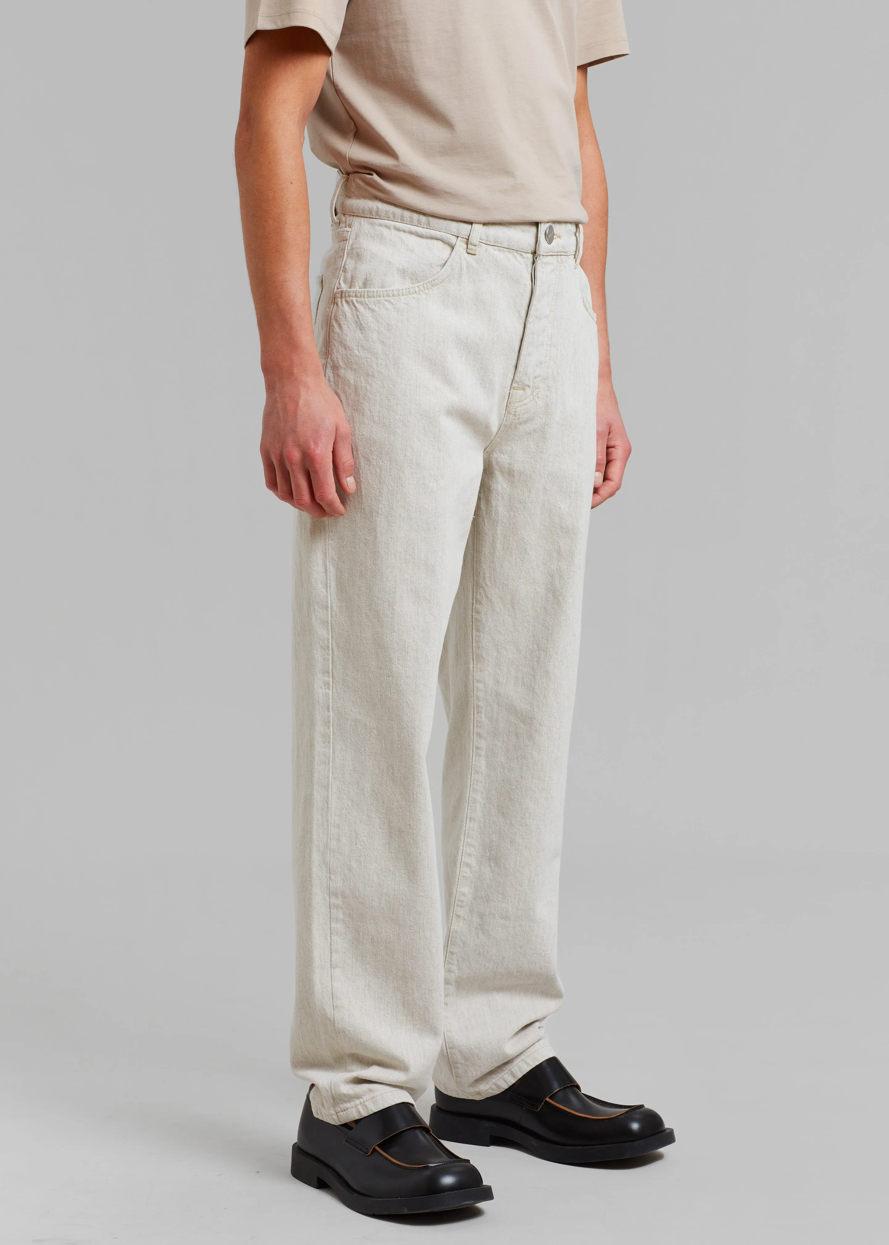 Róhe Mozes Trousers - Natural Hemp Denim sold by Frankie Shop product image thumbnail 3