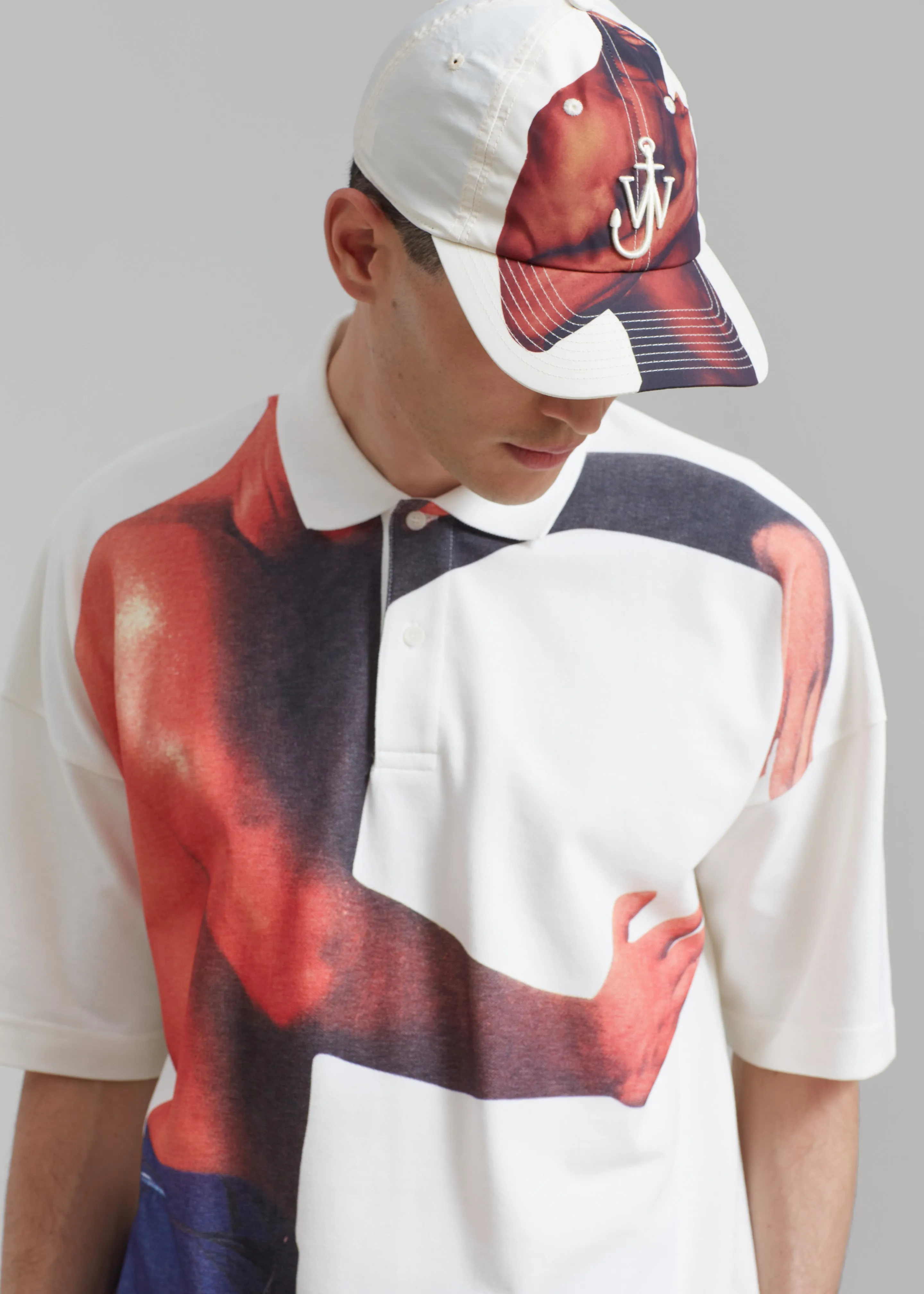 JW Anderson Profile Stud Printed Polo Shirt - Off White sold by Frankie Shop product image thumbnail 4