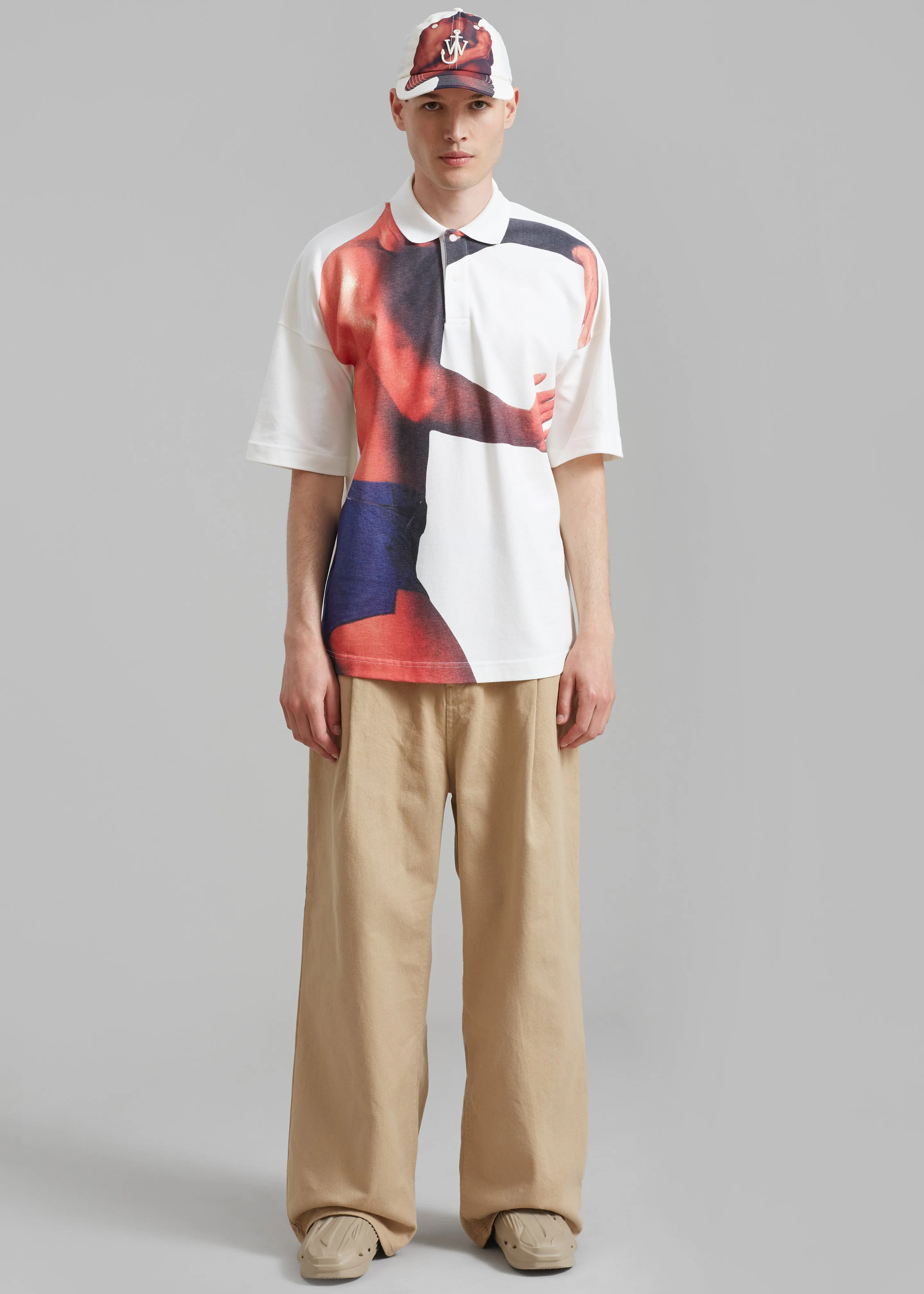 JW Anderson Profile Stud Printed Polo Shirt - Off White sold by Frankie Shop product image thumbnail 2