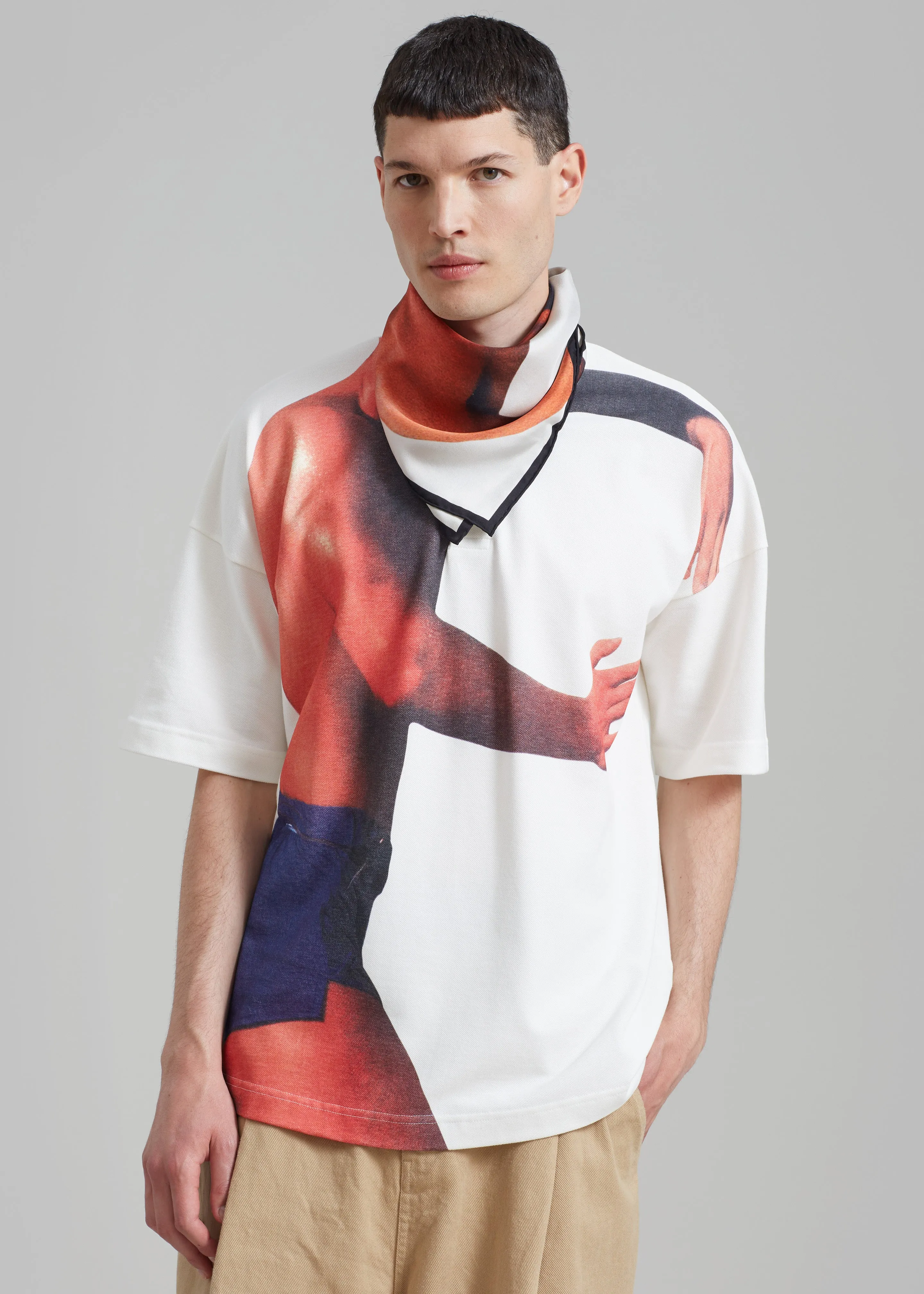 JW Anderson Profile Stud Printed Polo Shirt - Off White sold by Frankie Shop product image thumbnail 5