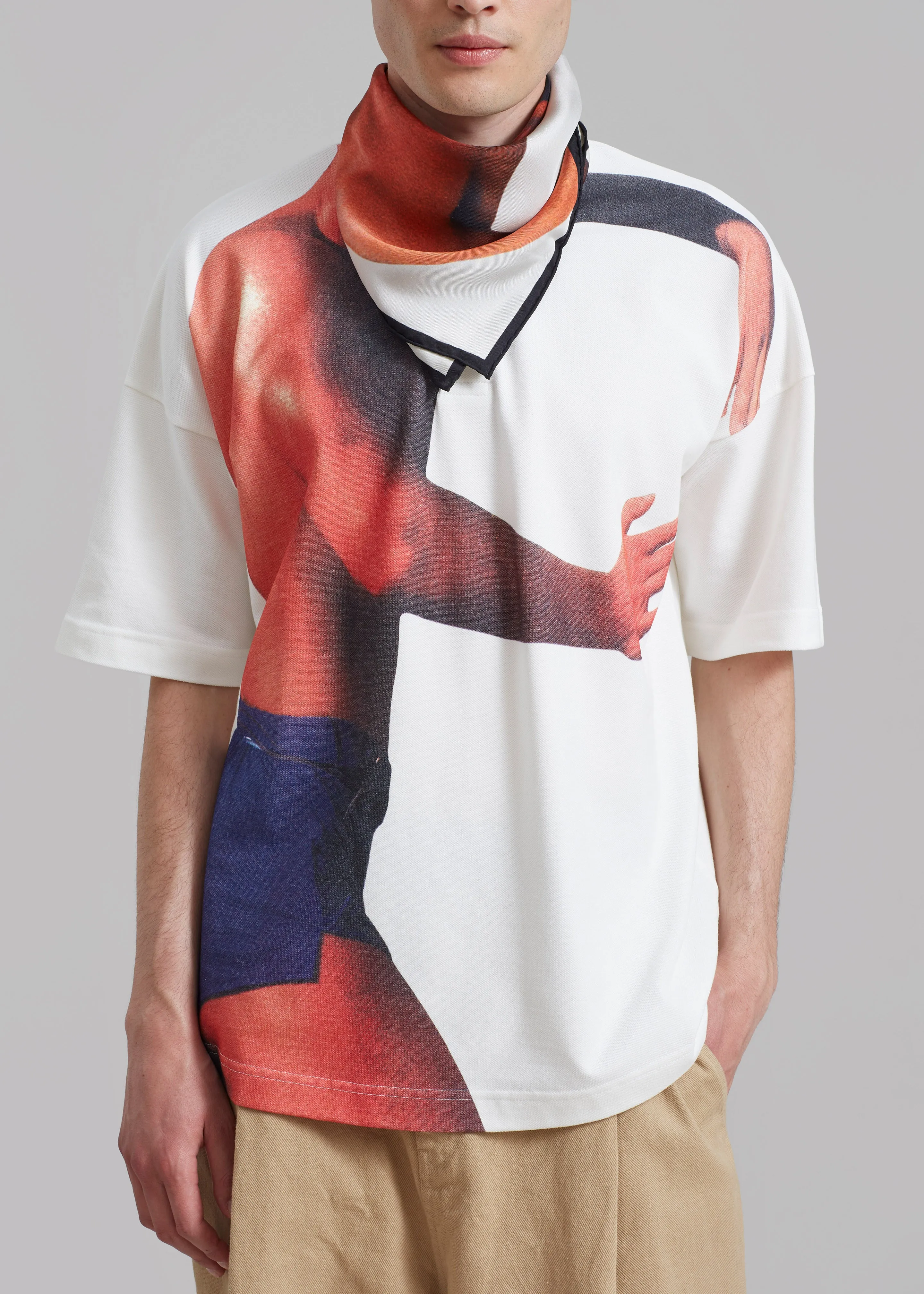 JW Anderson Profile Stud Printed Polo Shirt - Off White sold by Frankie Shop product image thumbnail 3