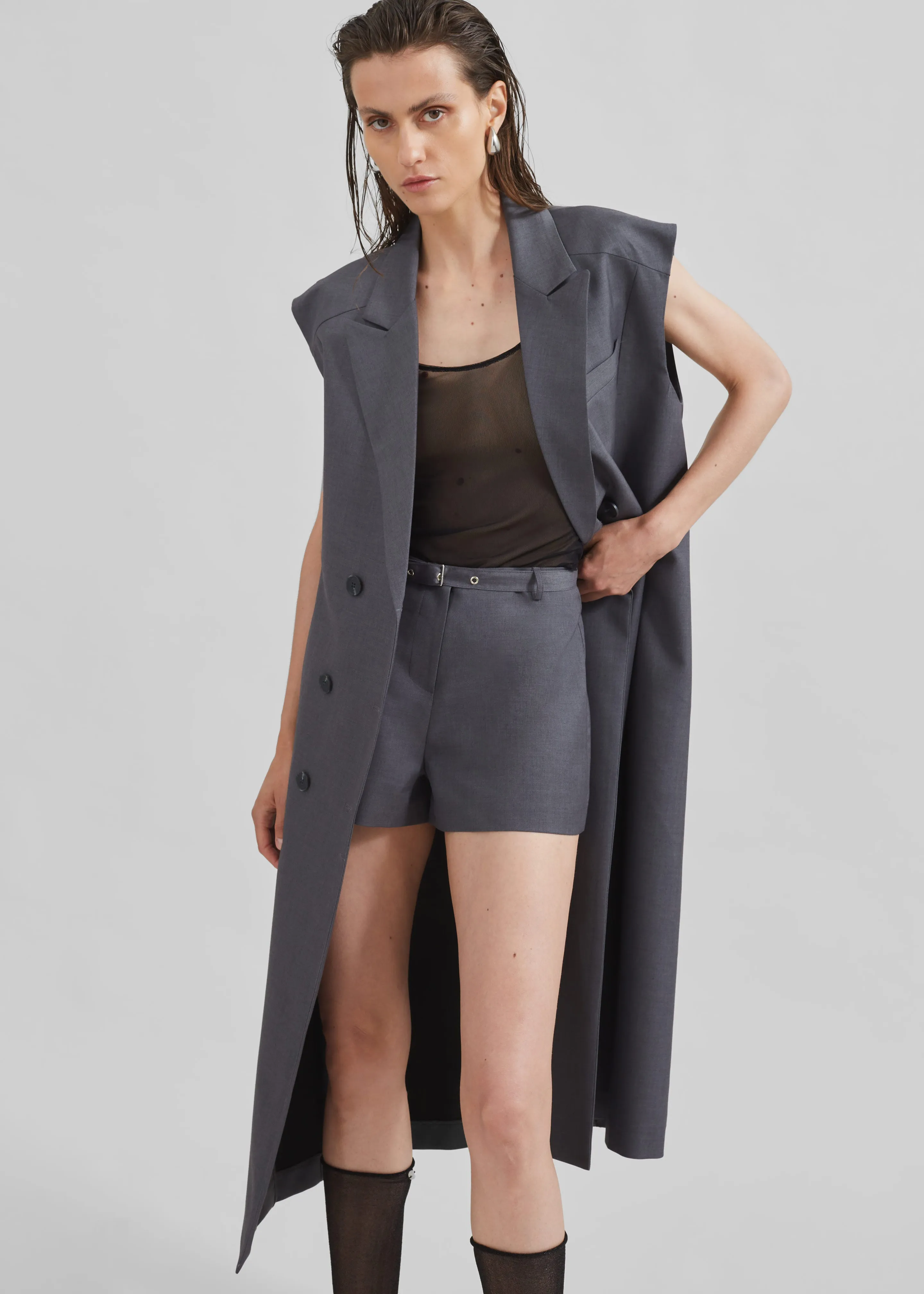 Alynn Vest Dress - Grey sold by Frankie Shop product image thumbnail 3