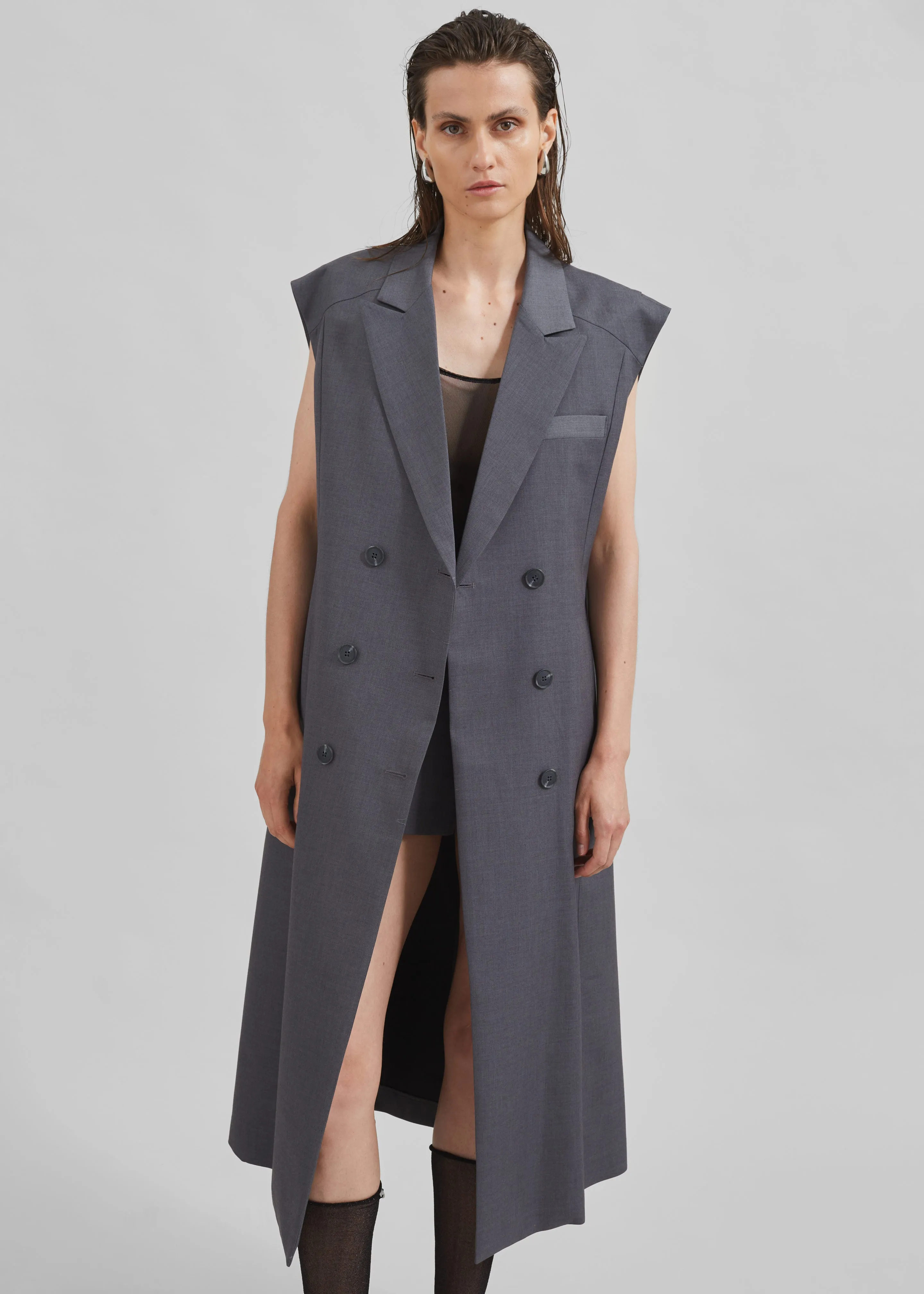 Alynn Vest Dress - Grey sold by Frankie Shop product image thumbnail 5