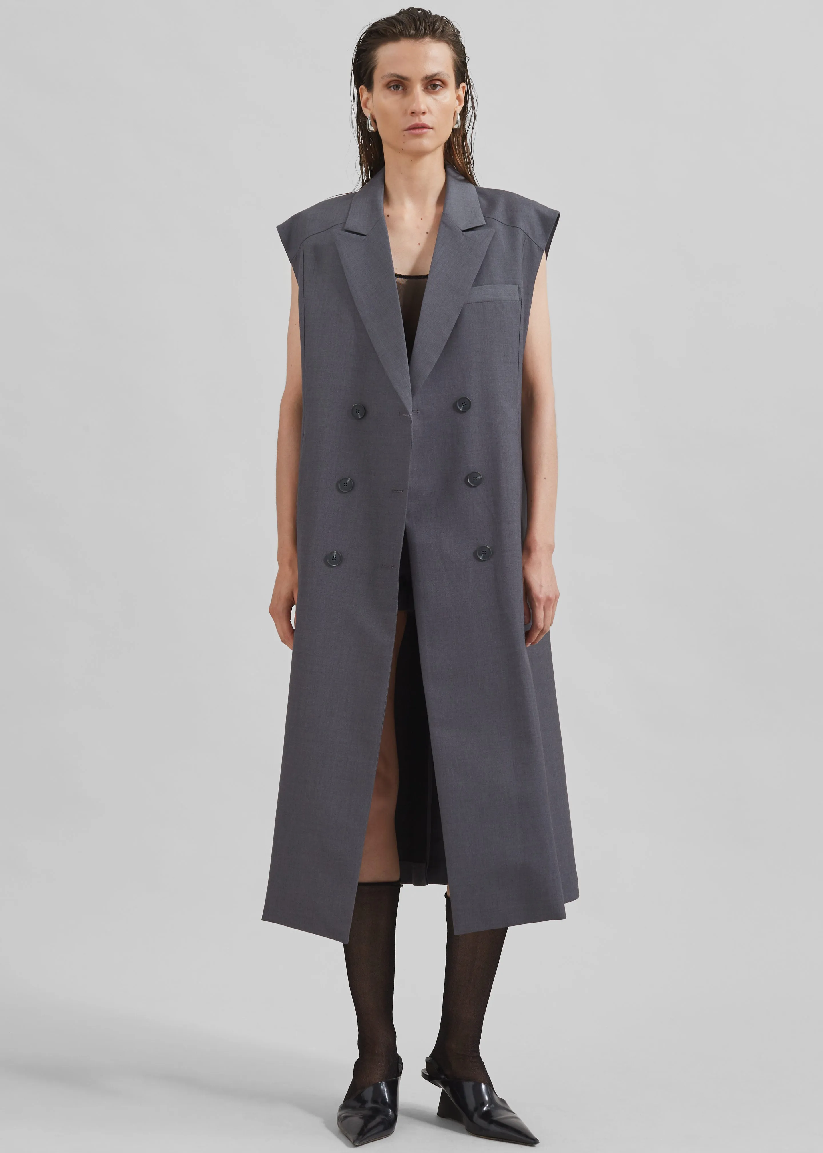 Alynn Vest Dress - Grey sold by Frankie Shop product image thumbnail 2