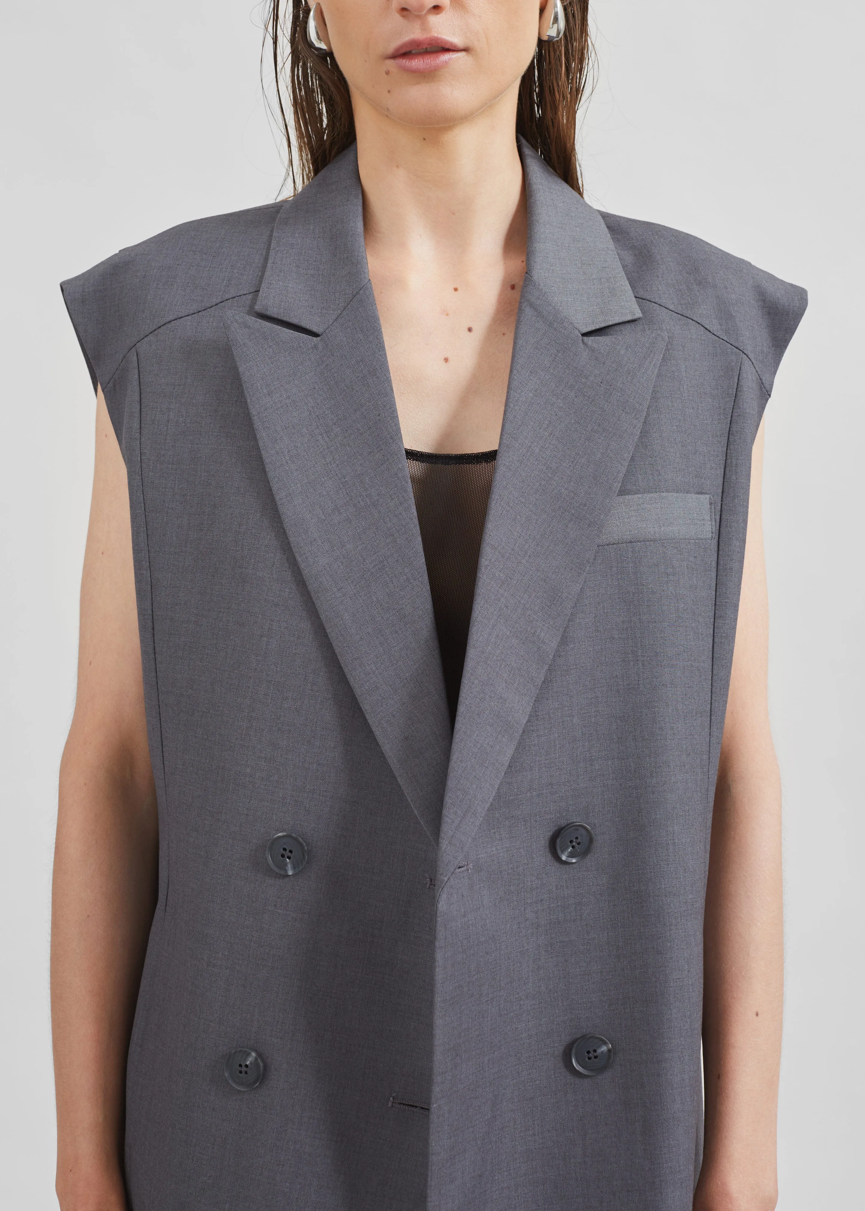 Alynn Vest Dress - Grey sold by Frankie Shop product image thumbnail 4