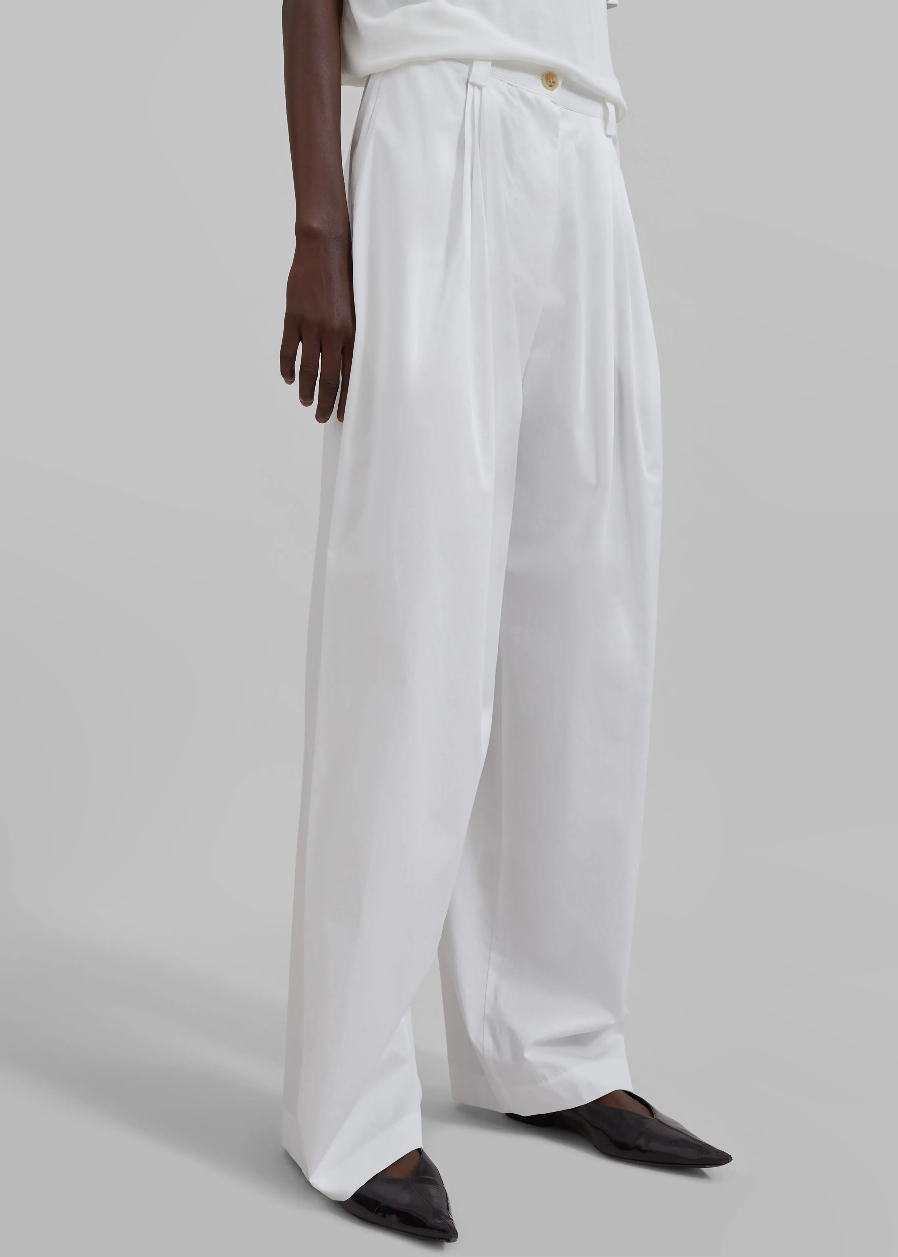 Lea Cotton Trousers - White sold by Frankie Shop product image thumbnail 5