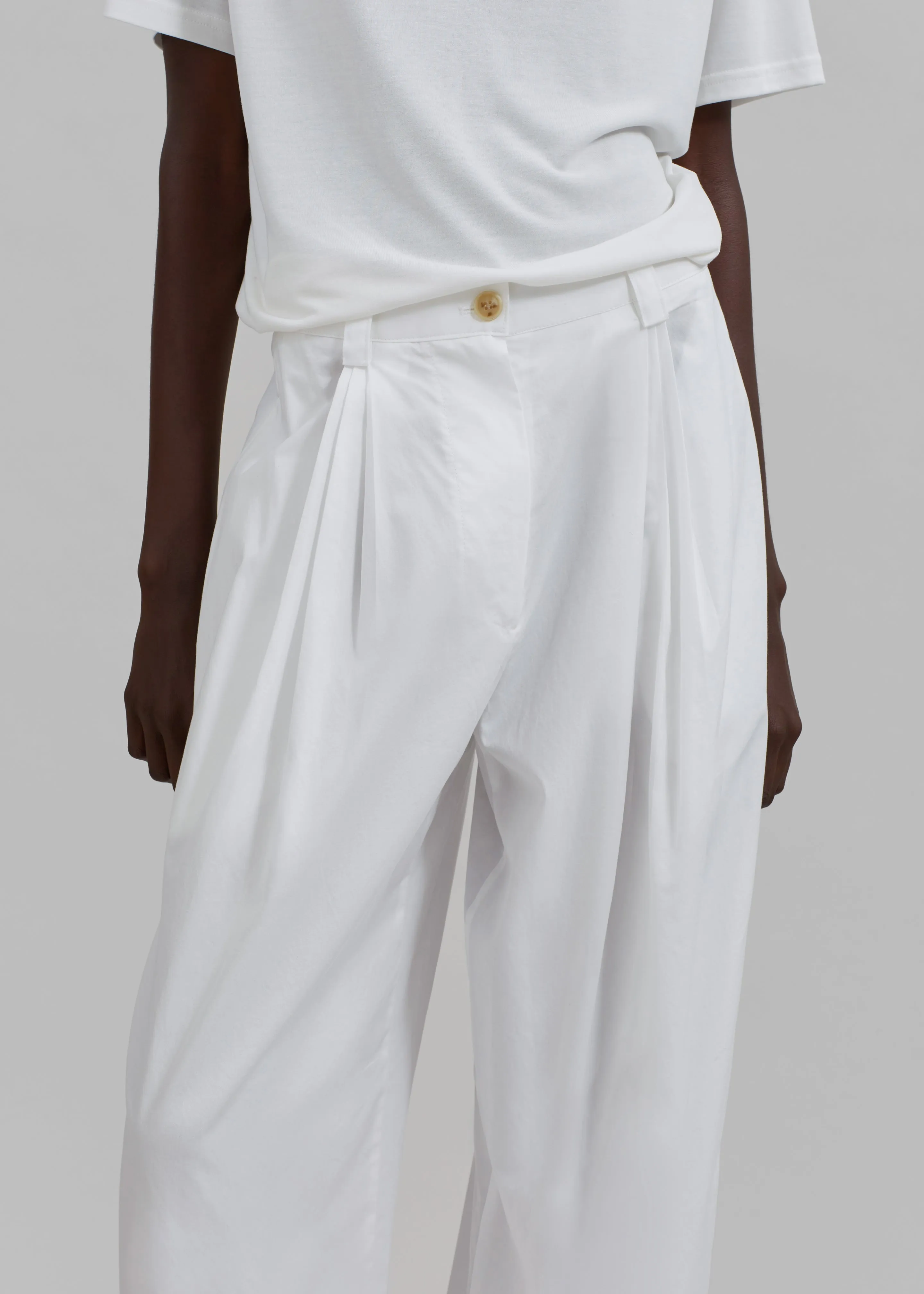 Lea Cotton Trousers - White sold by Frankie Shop product image thumbnail 3