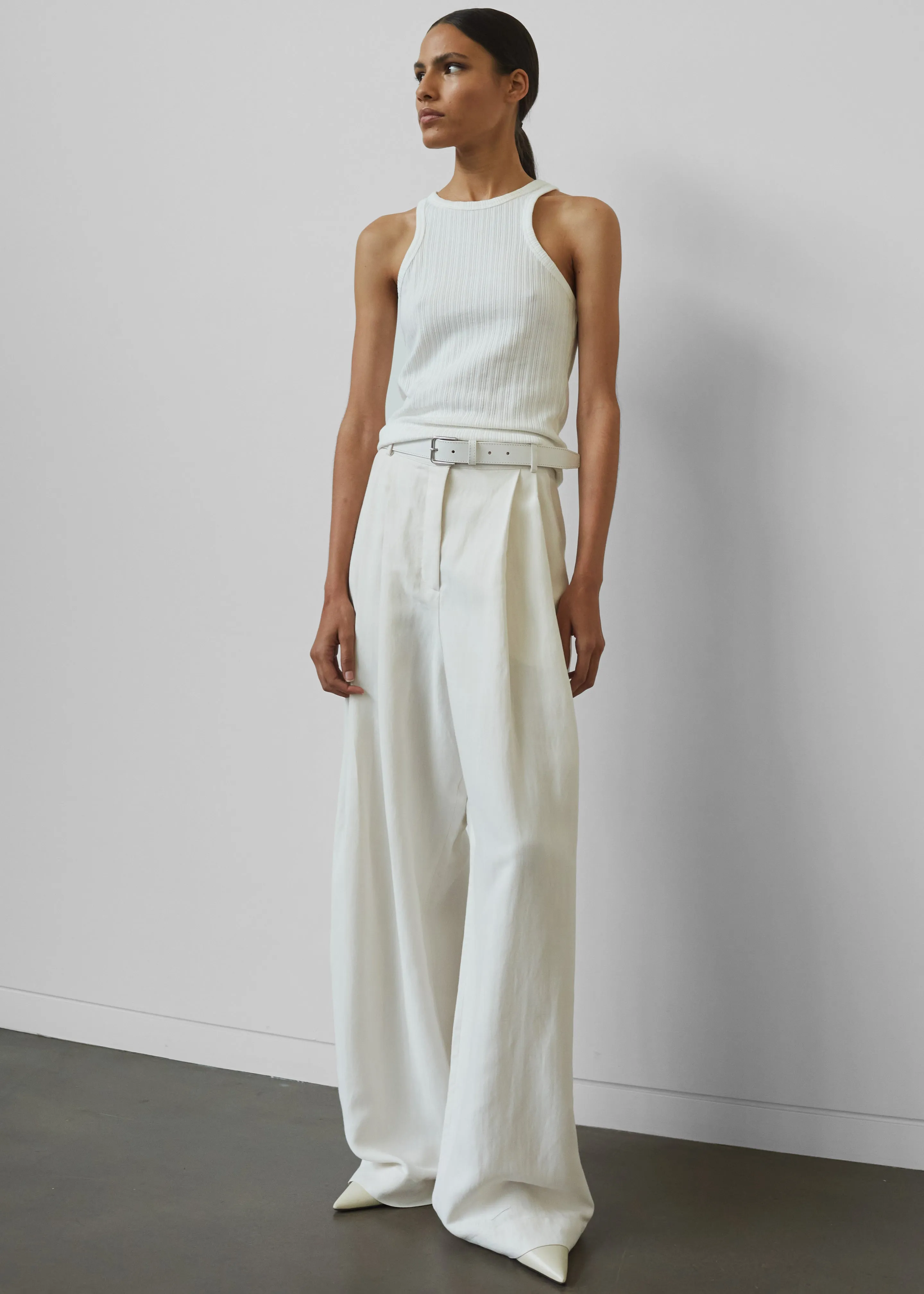 Piper Pleated Trousers - White sold by Frankie Shop