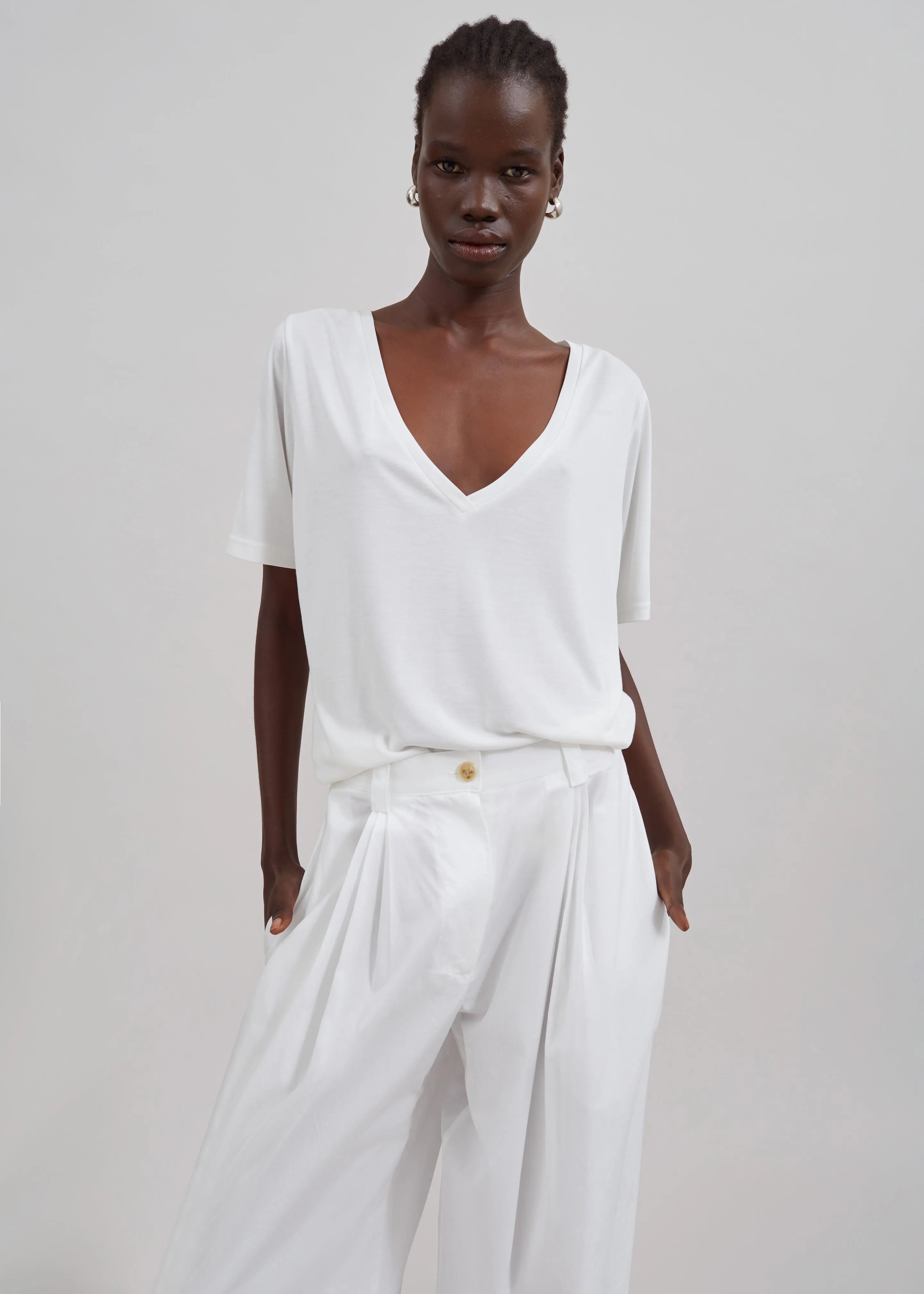 Lea Cotton Trousers - White sold by Frankie Shop product image thumbnail 4