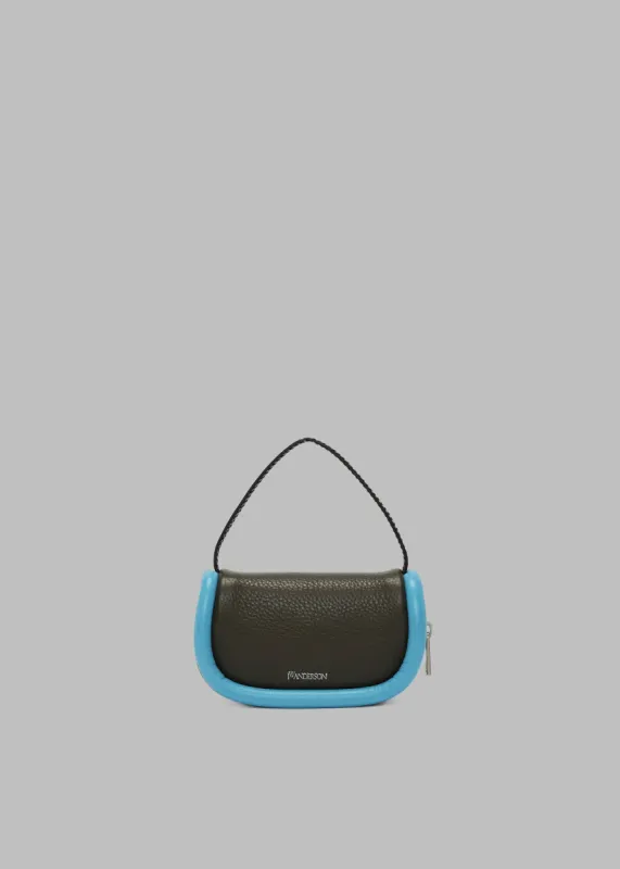 JW Anderson Micro Bumper-7 Leather Pouch - Dark Olive/Turquoise made by Frankie Shop