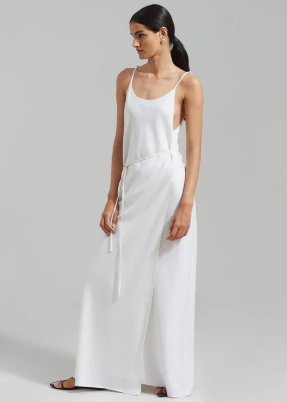 Brooke Tie Strap Maxi Dress - Grey Stripe sold by Frankie Shop