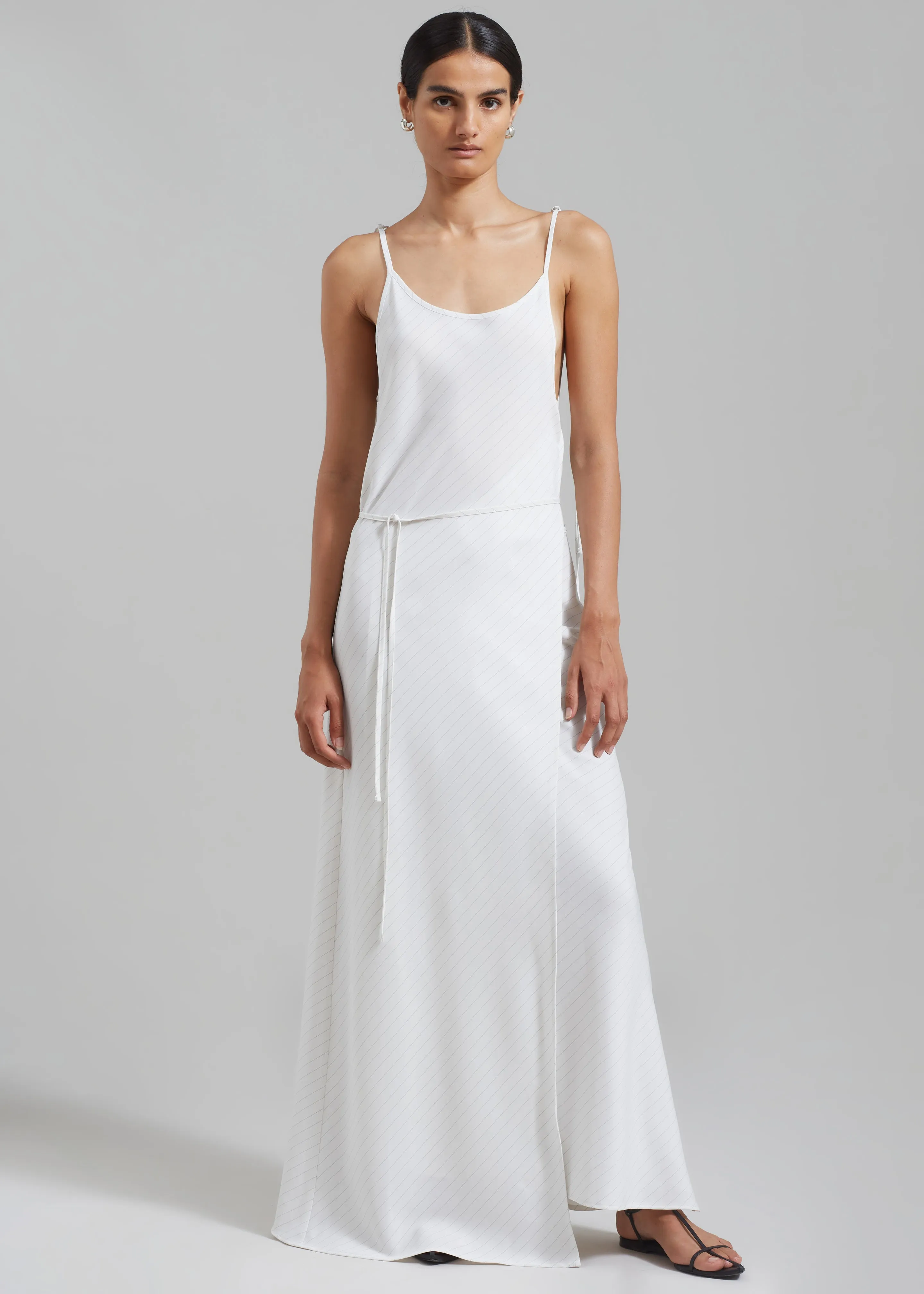 Brooke Tie Strap Maxi Dress - Grey Stripe sold by Frankie Shop product image thumbnail 3