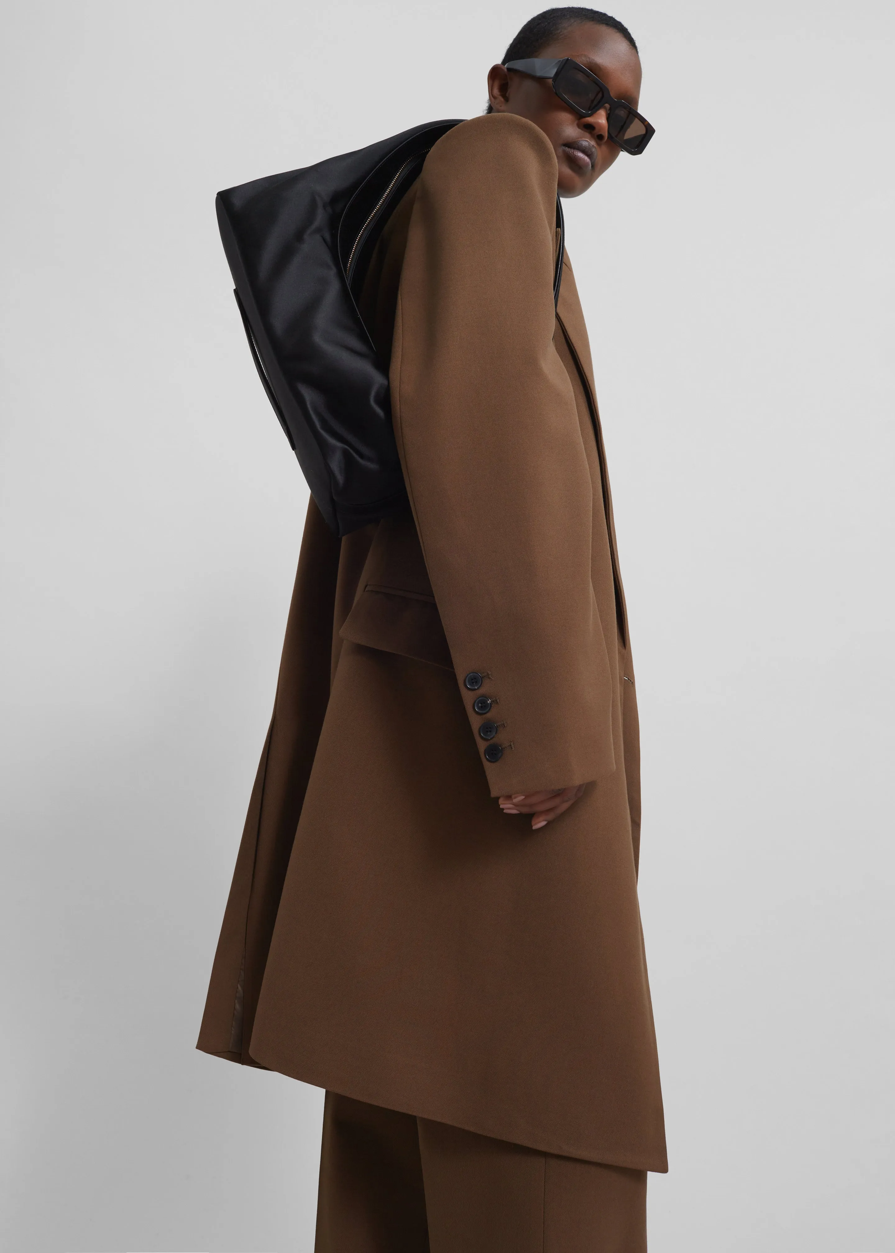 Loulou Studio Tania Satin Shoulder Bag - Black sold by Frankie Shop product image thumbnail 5