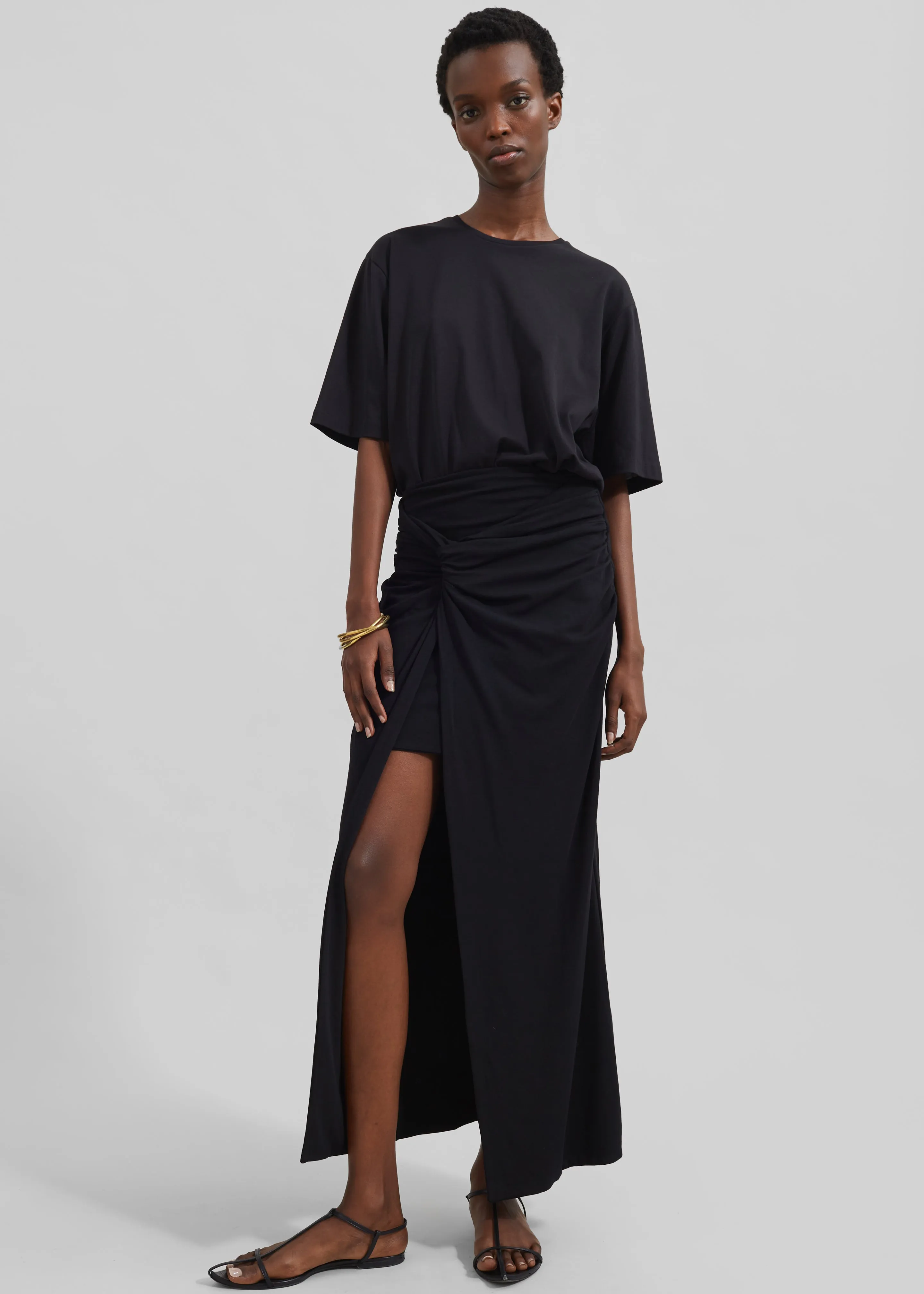 スカート ROTATE BIRGER CHRISTENSEN 'Fitted Twisted' skirt Black Rotate Birger Christensen Fitted Twisted Skirt Black Skirts