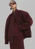 Arley Oversized Bomber - Burgundy sold by Frankie Shop