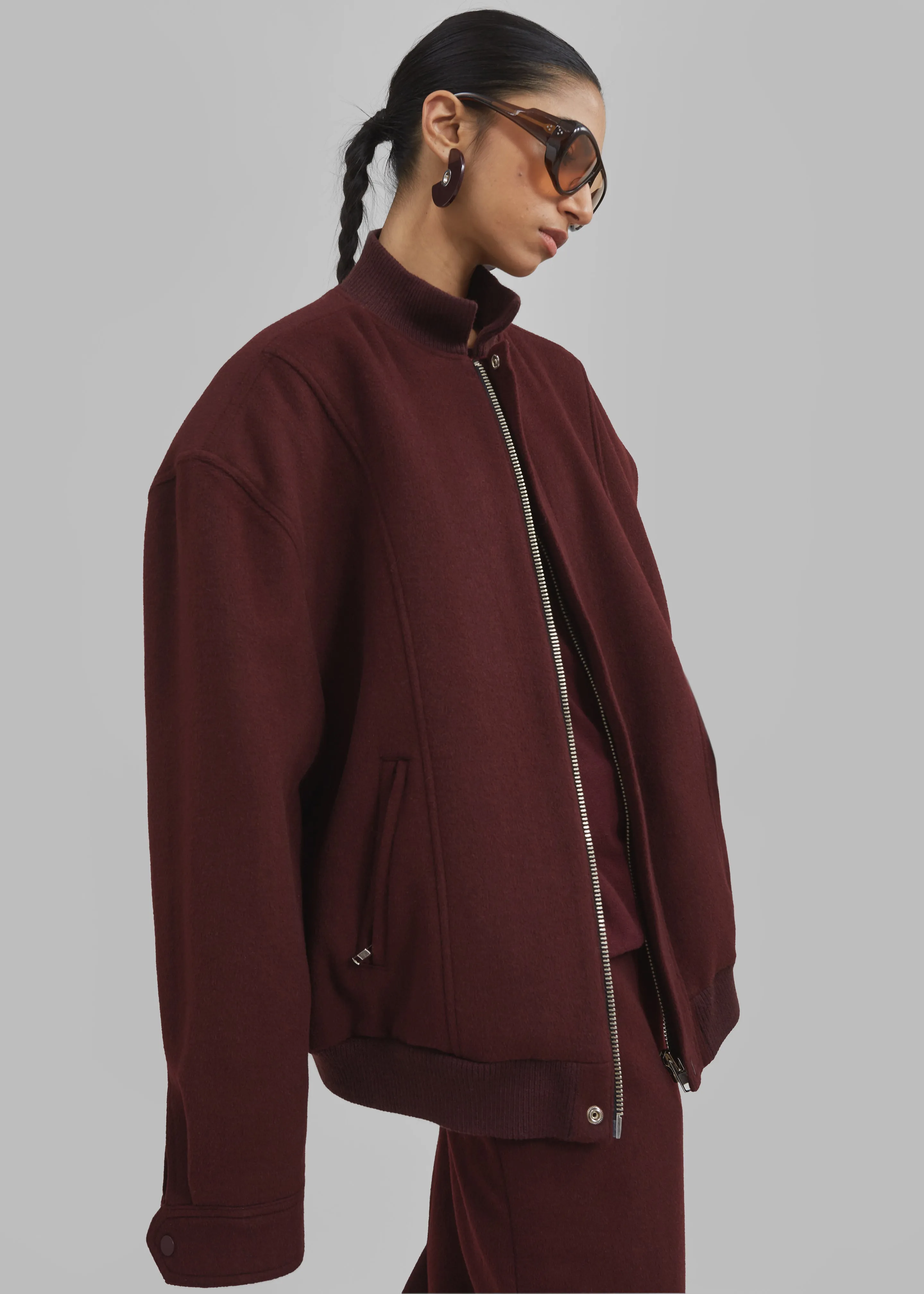 Arley Oversized Bomber - Burgundy sold by Frankie Shop product image thumbnail 3