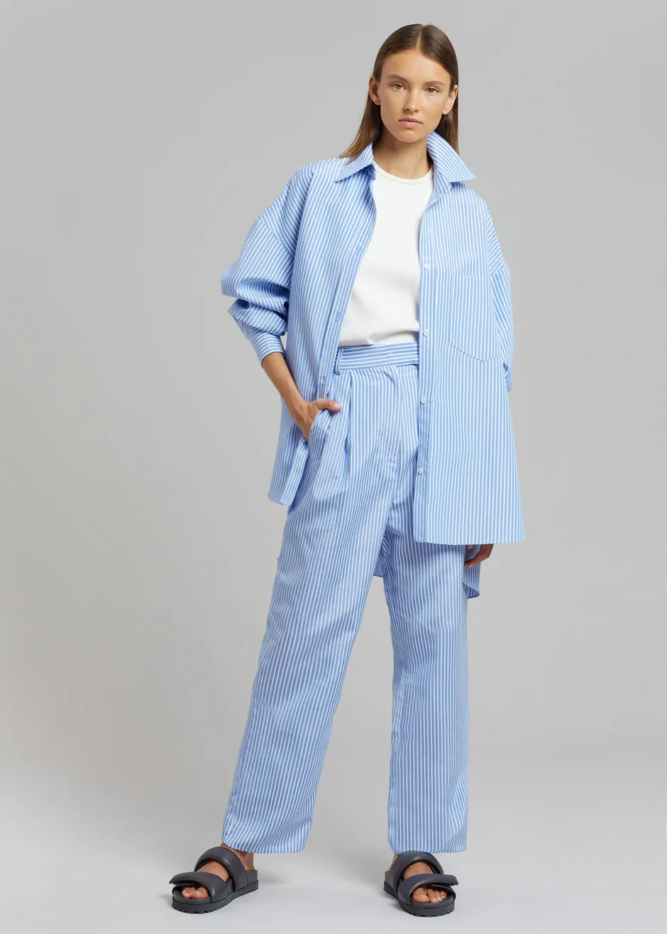 Bea Stripe Suit Pants - White/Light Blue sold by Frankie Shop