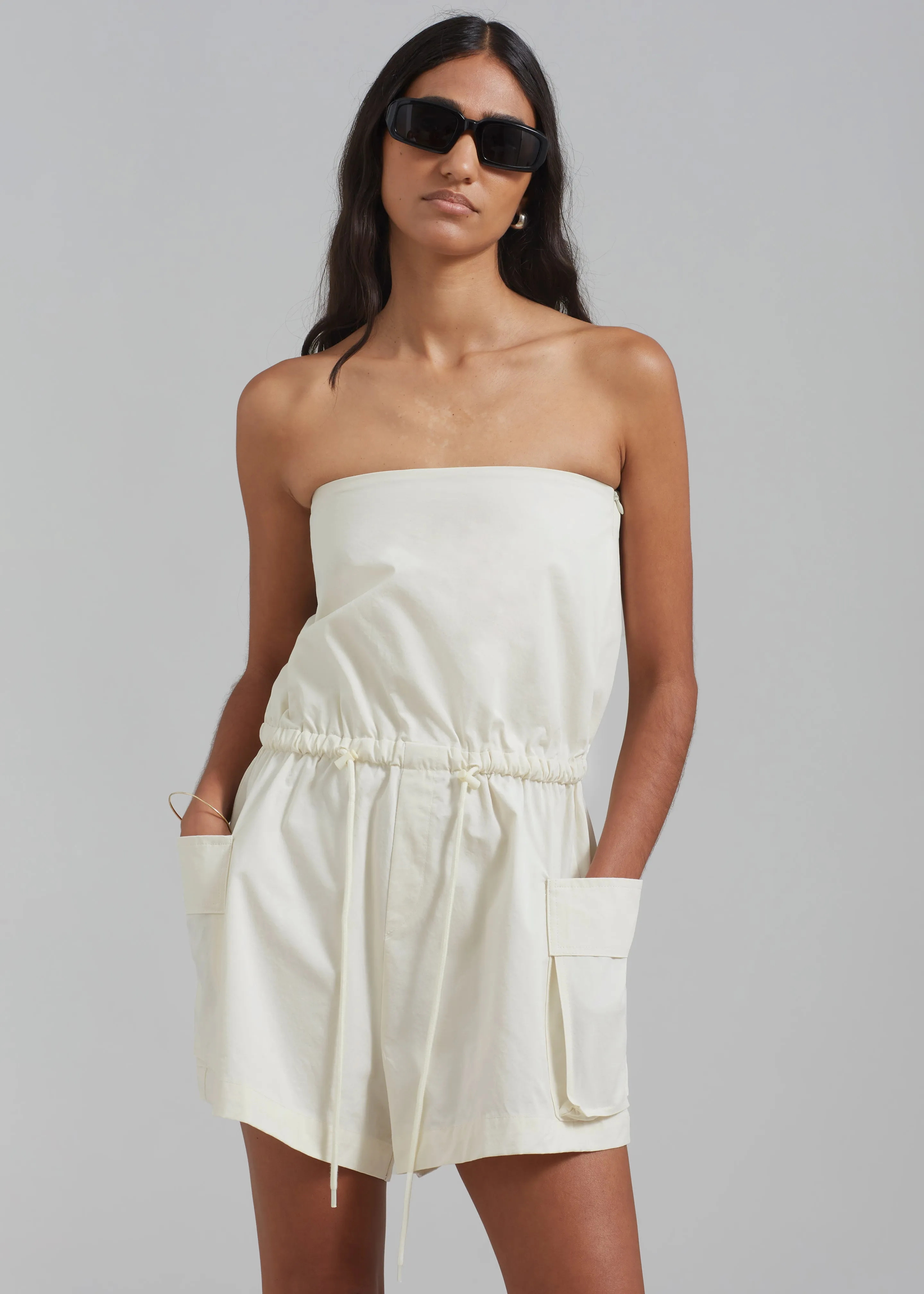 Wynn Strapless Romper - Cream sold by Frankie Shop product image thumbnail 5