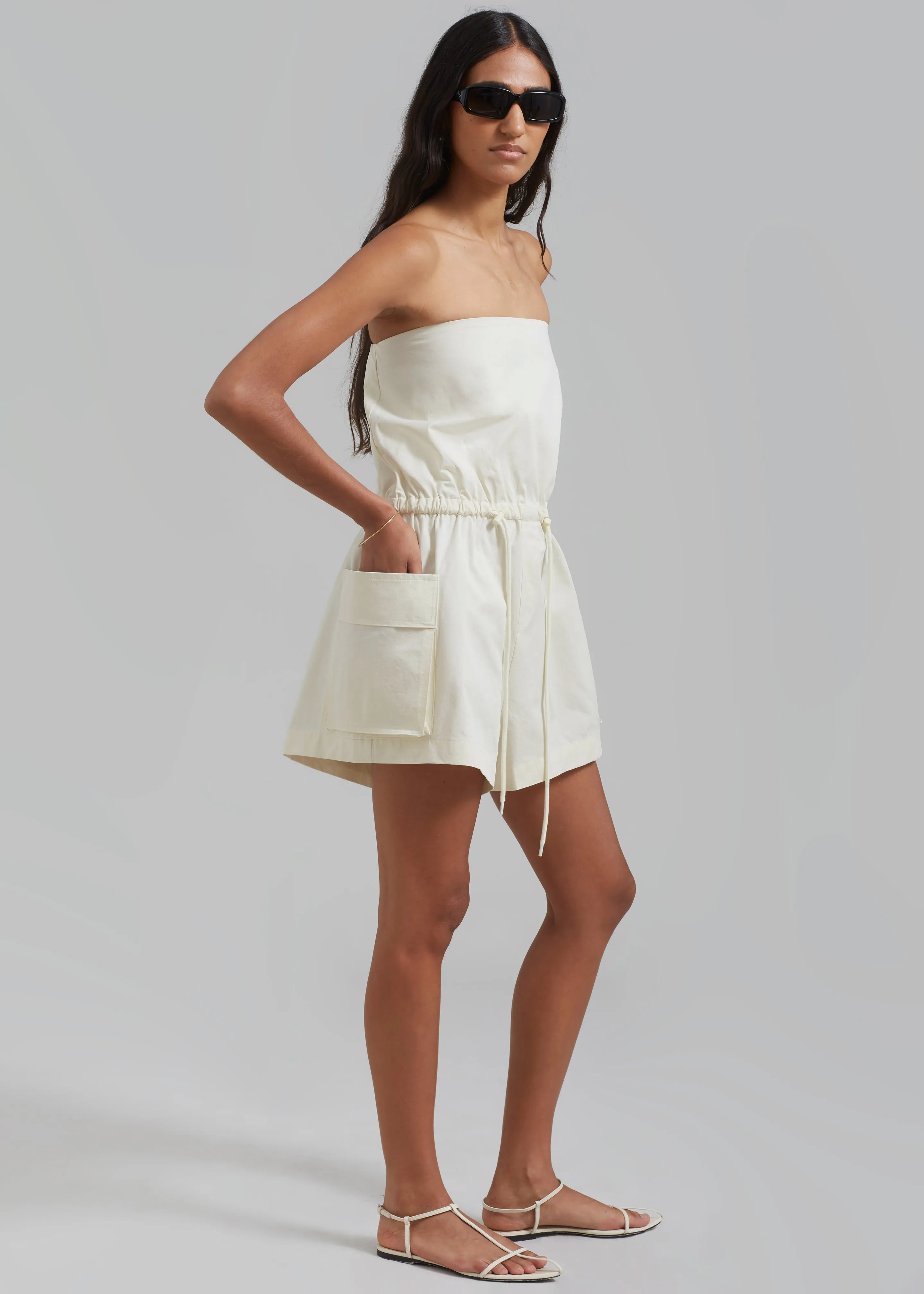 Wynn Strapless Romper - Cream sold by Frankie Shop product image thumbnail 3