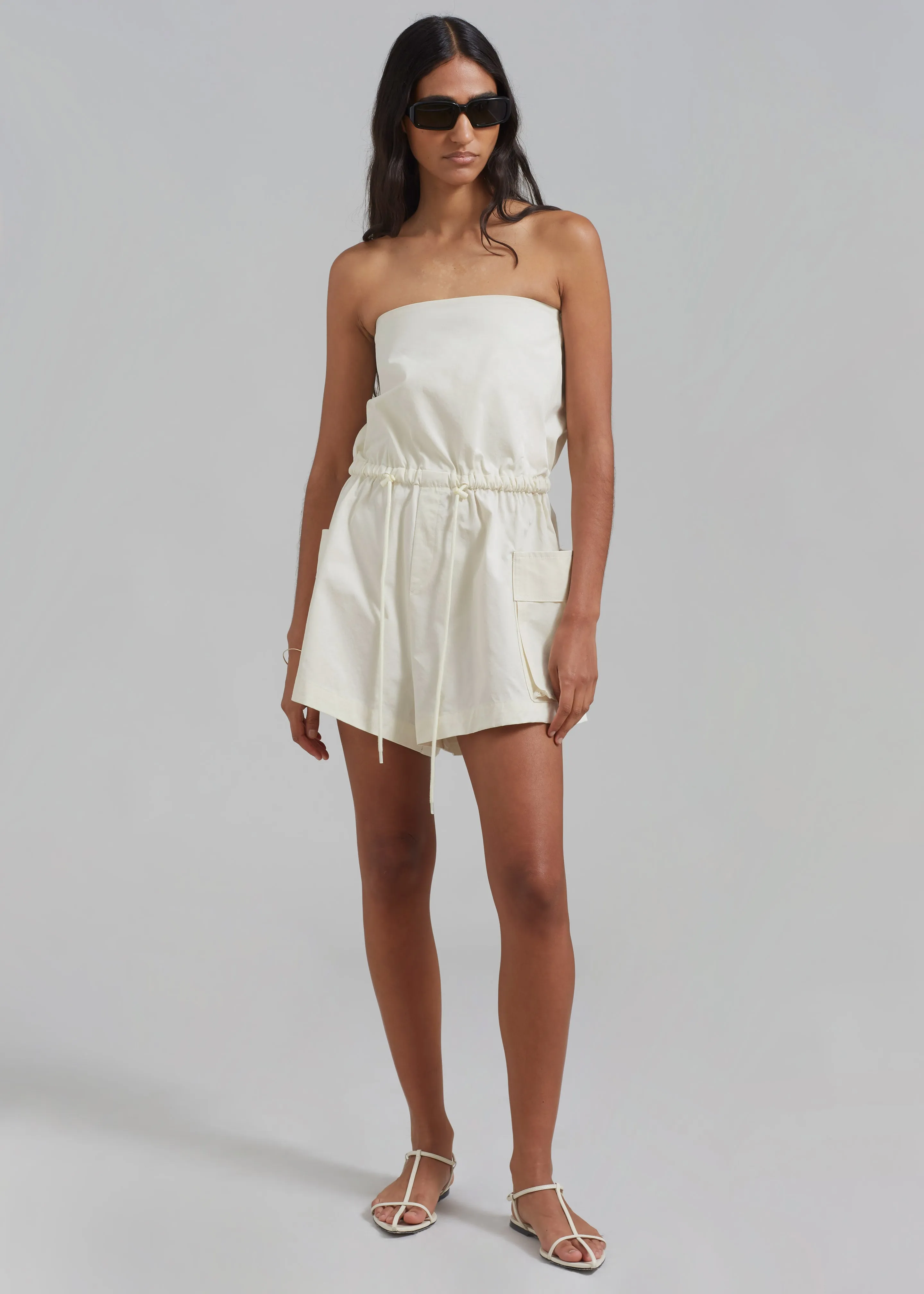 Wynn Strapless Romper - Cream sold by Frankie Shop