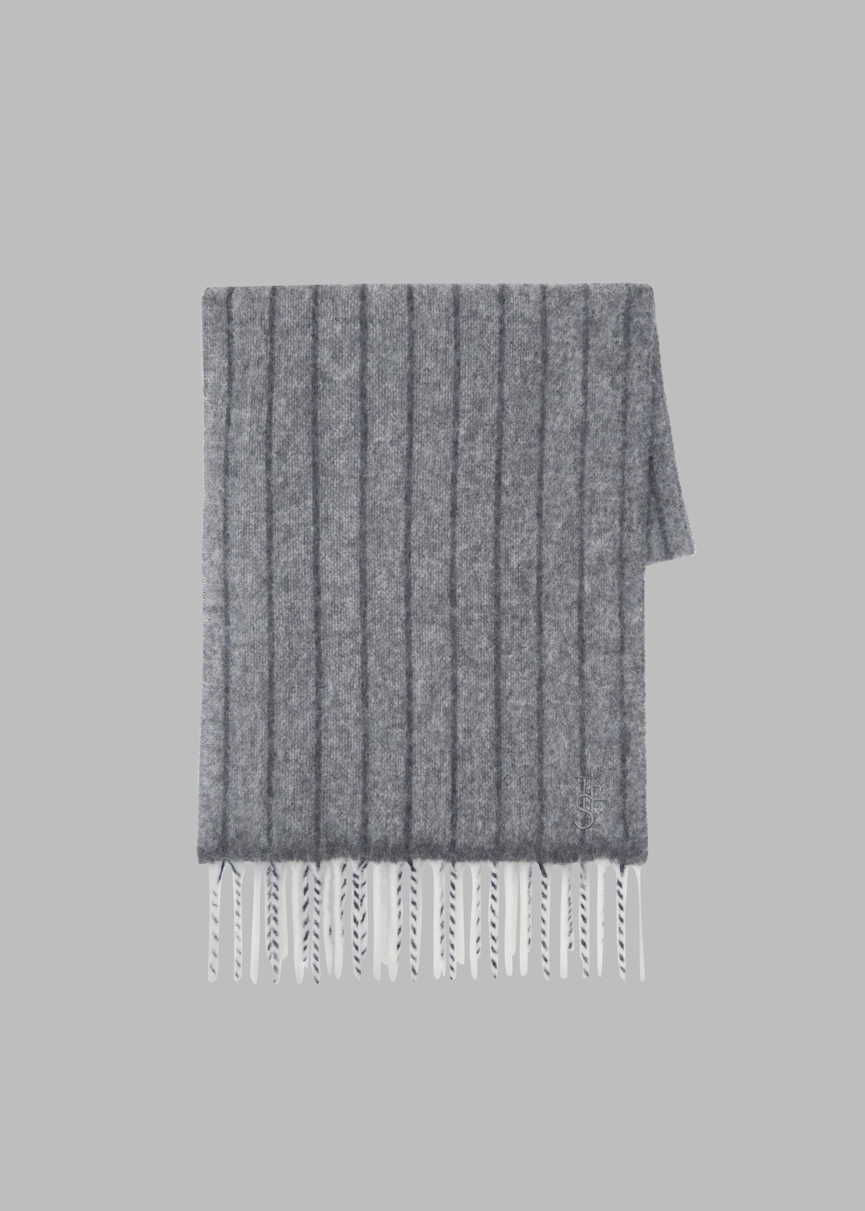 Aurelia Wool Scarf - Grey Stripe sold by Frankie Shop product image thumbnail 3