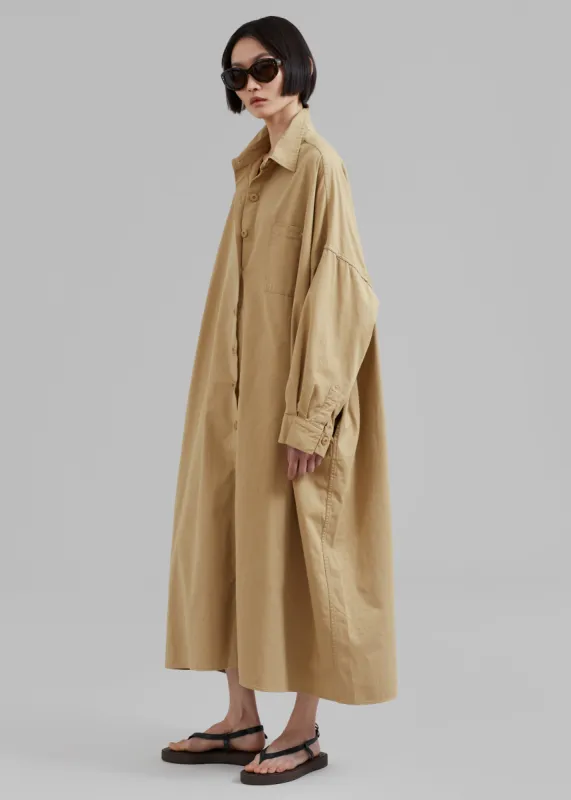 Kason Oversized Shirt Dress - Sahara sold by Frankie Shop