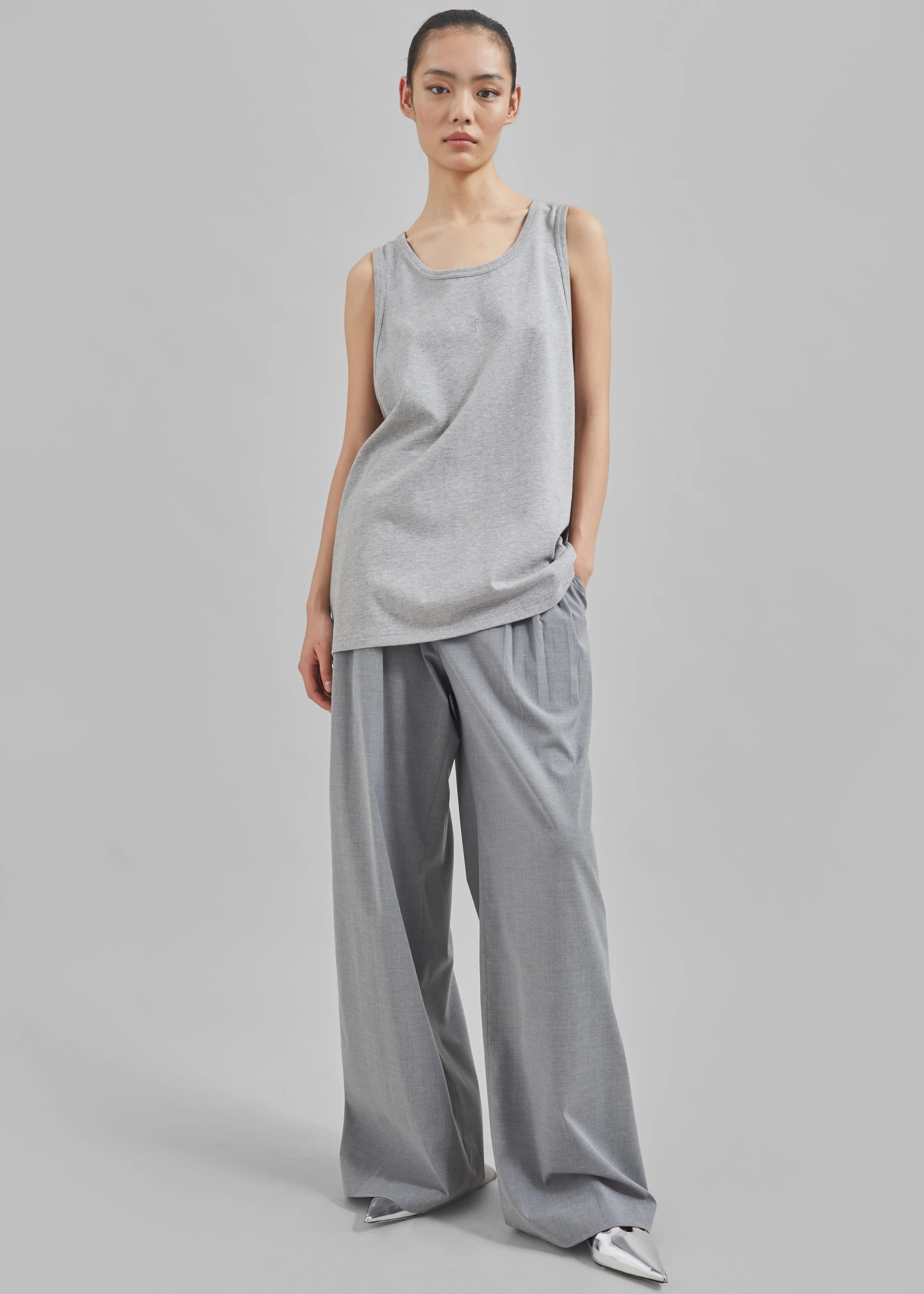 Rexy Embroidered Tank Top - Grey Melange sold by Frankie Shop product image thumbnail 2