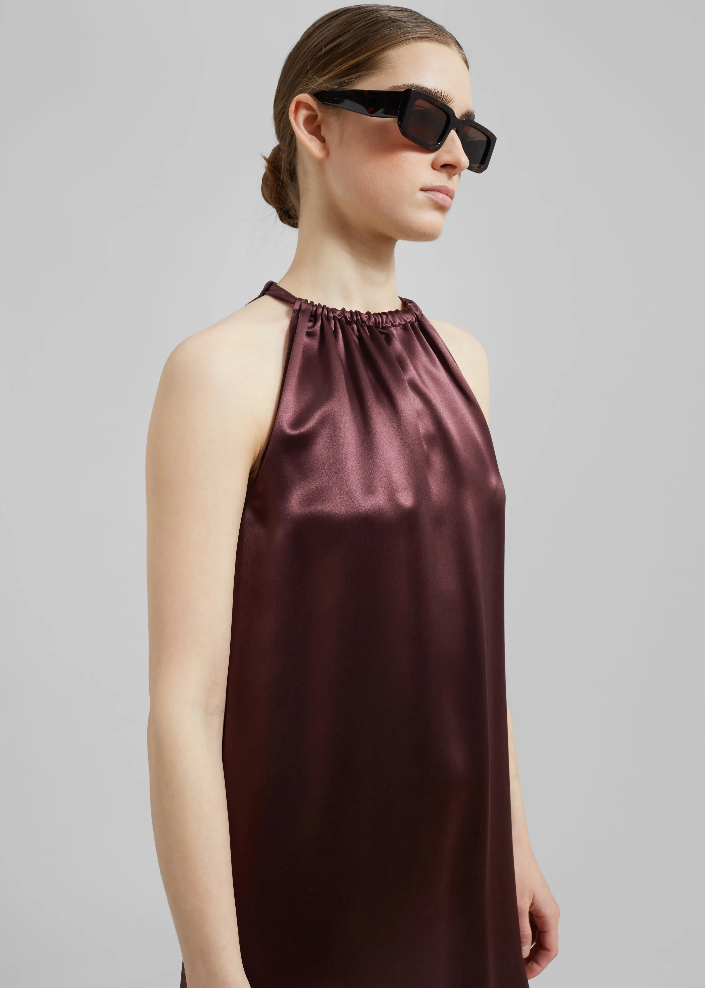 Loulou Studio Morene Long Dress - Midnight Bordeaux sold by Frankie Shop product image thumbnail 3