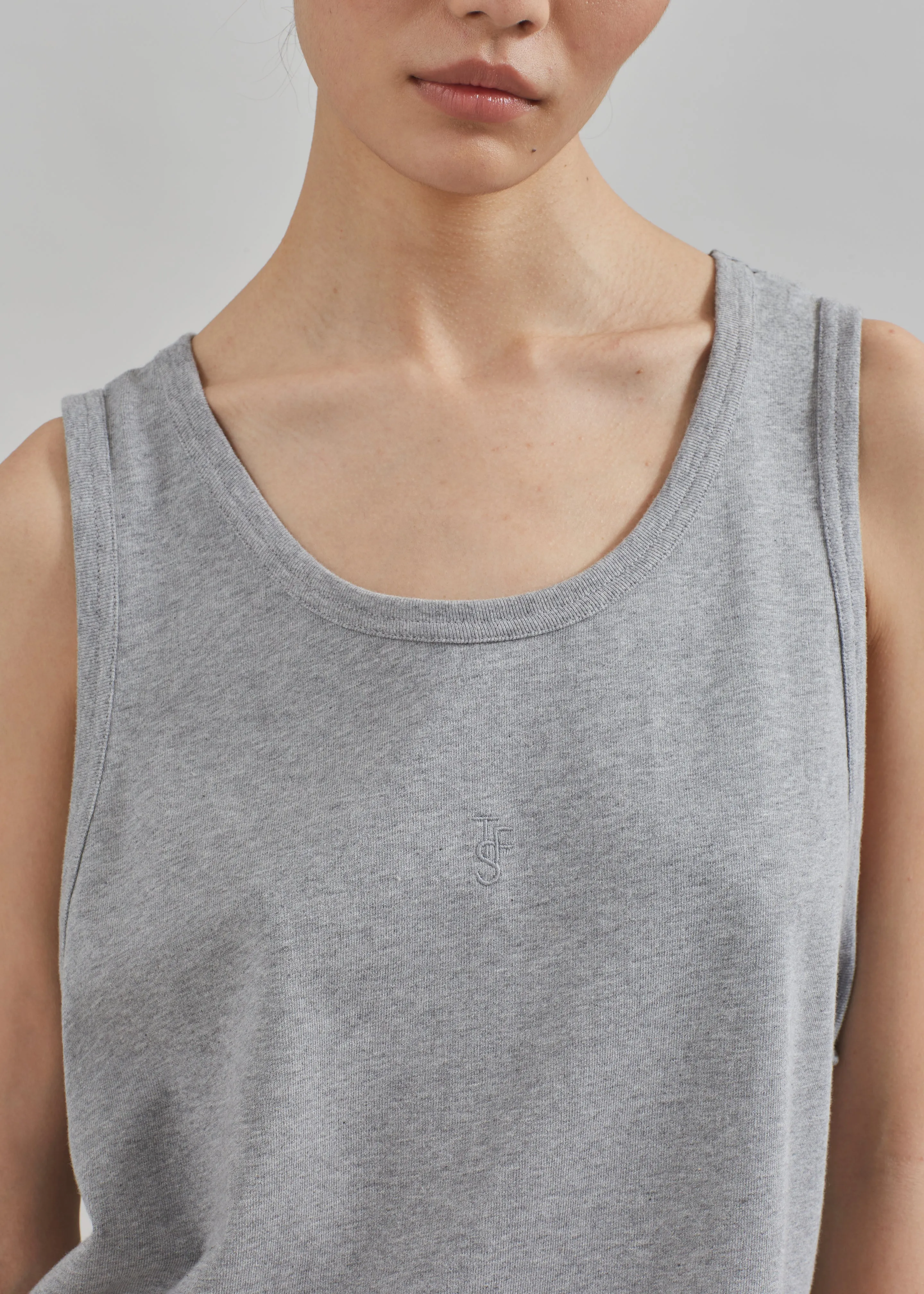 Rexy Embroidered Tank Top - Grey Melange sold by Frankie Shop product image thumbnail 4
